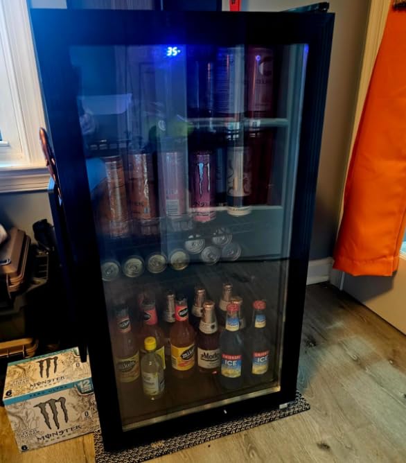 Tylza Mini Fridge 15 Inch Wine Cooler Under Counter, 30 Bottles Dual Zone Wine Fridge with Stainless Steel, Wine Refrigerator Freestanding, Built-in Wine Cellars customer photo 1