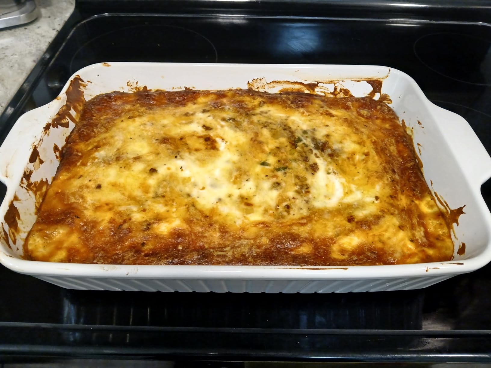 DOWAN Casserole Dish, 9x13 Ceramic Baking Dish, Large Lasagna Pan Deep for Oven, 4.2 Quarts Baking Pan with Handles, Oven Safe and Durable Bakeware for Lasagna, Home Decor, Wedding Gift, Soft White - Customer Photo 1
