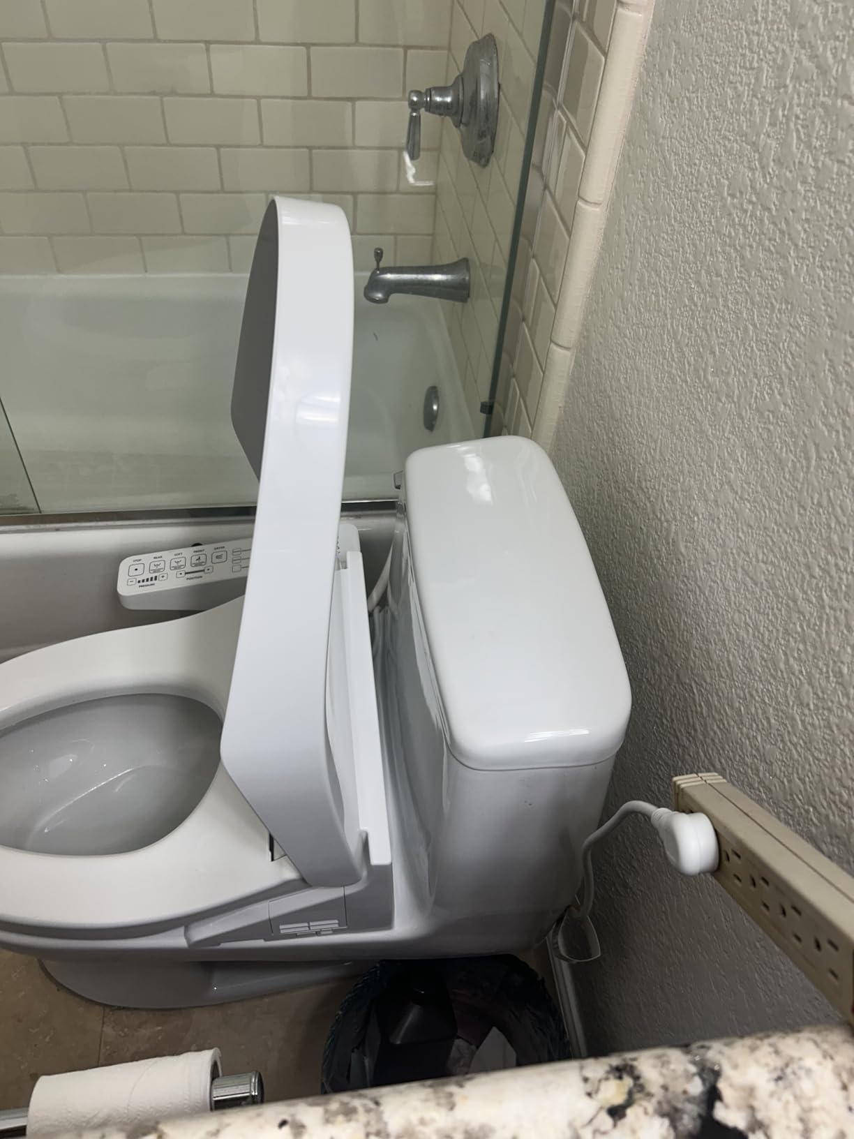 TOTO SW3074#01 WASHLET C2 Electronic Bidet Toilet Seat with PREMIST and EWATER+ Wand Cleaning, Elongated, Cotton White - Customer Photo 4