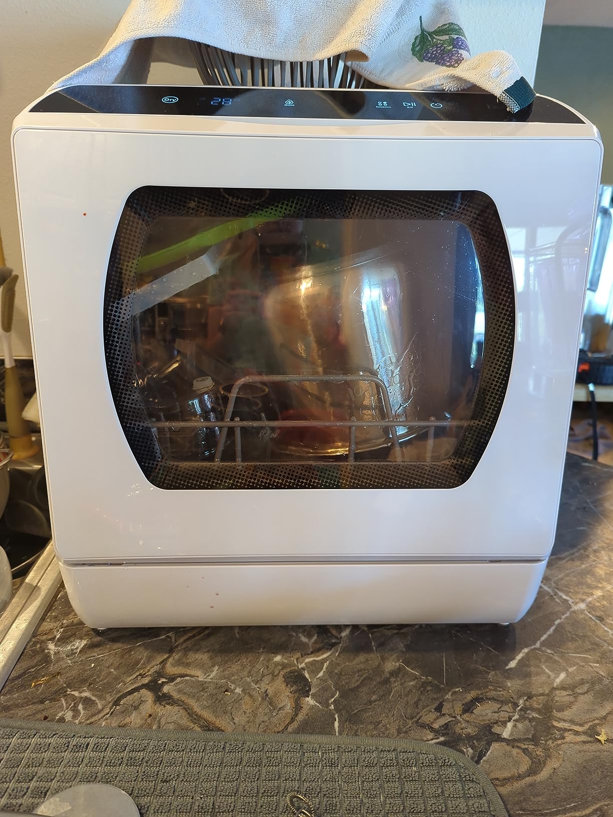 Hermitlux Countertop Dishwasher, 5 Washing Programs Portable Dishwasher With 5-Liter Built-in Water Tank For Glass Door - Customer Photo 2