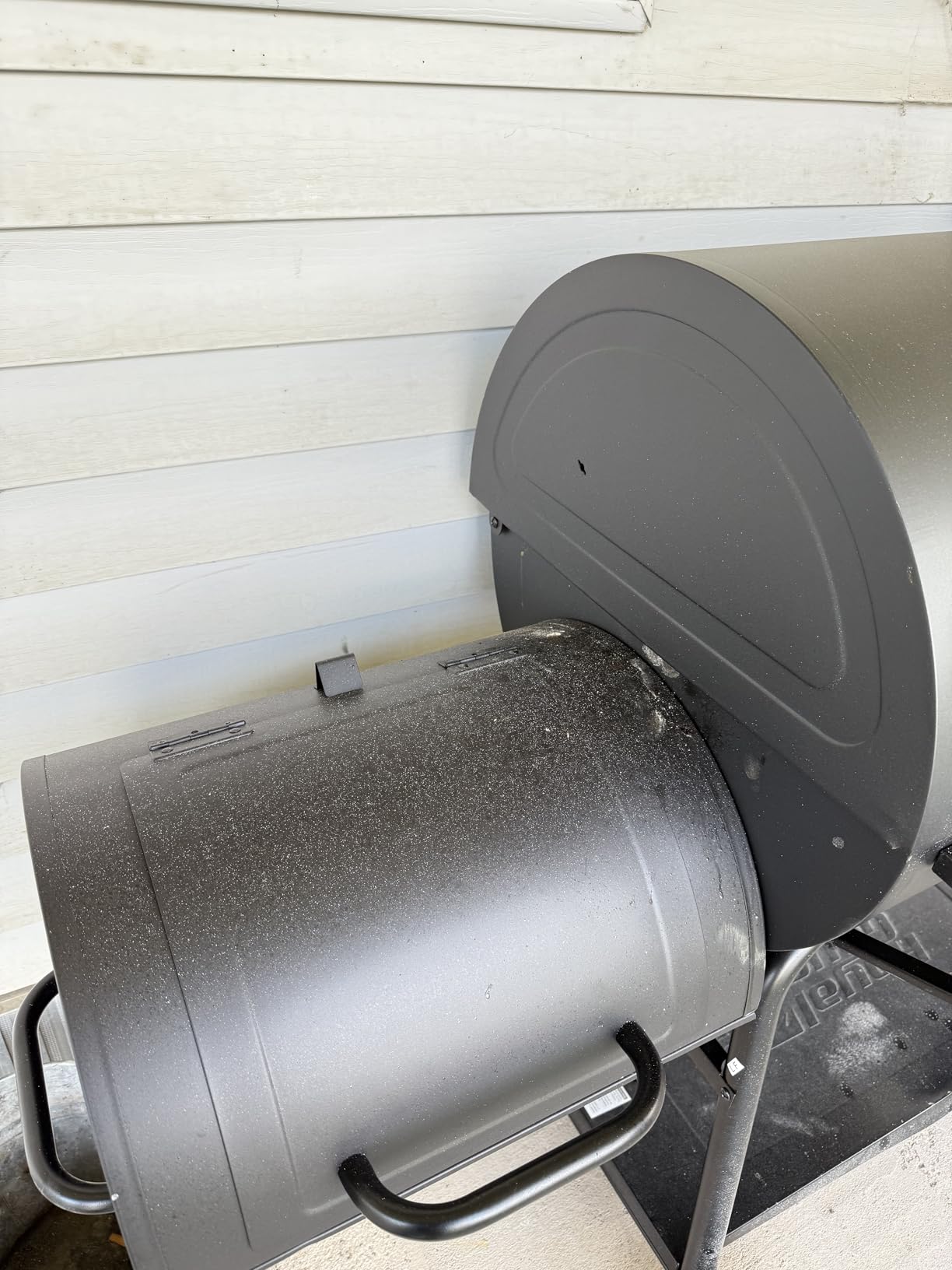 Royal Gourmet CC2036F Barrel Charcoal Grill with Offset Smoker, Outdoor BBQ Grill with 1200 Sq. In. Grilling Area for Large Event Gathering, Black - Customer Photo 1