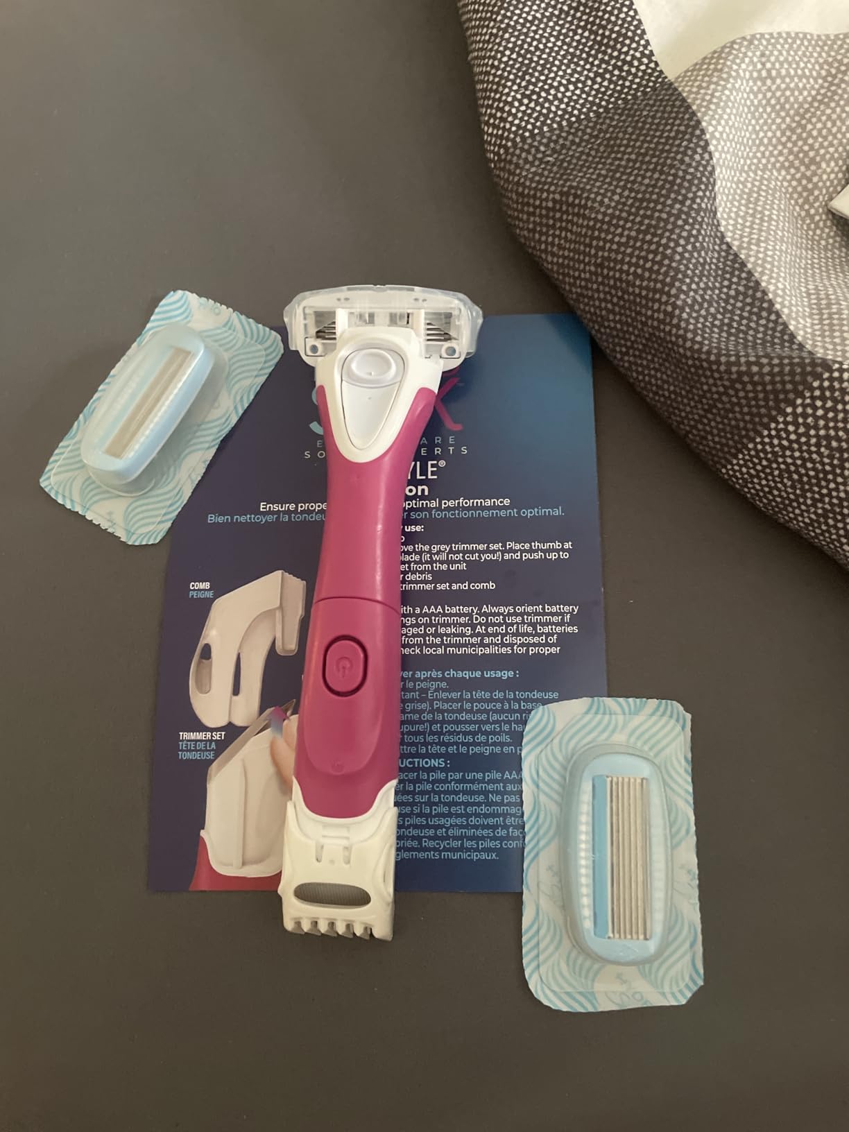 Schick Hydro Silk TrimStyle Razor with Bikini Trimmer for Women | 2-in-1 Bikini Razor for Women and Womens Trimmer for Pubic Hair, Includes 1 Waterproof Handle, 3 Refills & 1 AAA Battery - Customer Photo 1