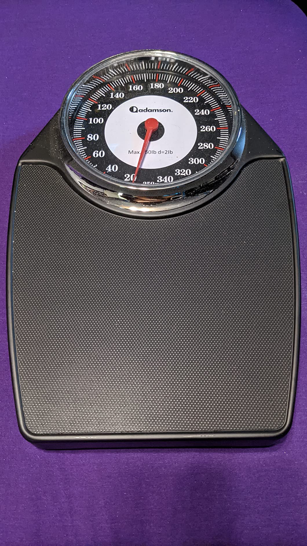 Adamson A24 Scales for Body Weight - Up to 350 LB - New - Anti-Skid Rubber Surface Extra Large Numbers - High Precision Bathroom Scale Analog - Durable with 20-Year Assurance - Black - Customer Photo 1