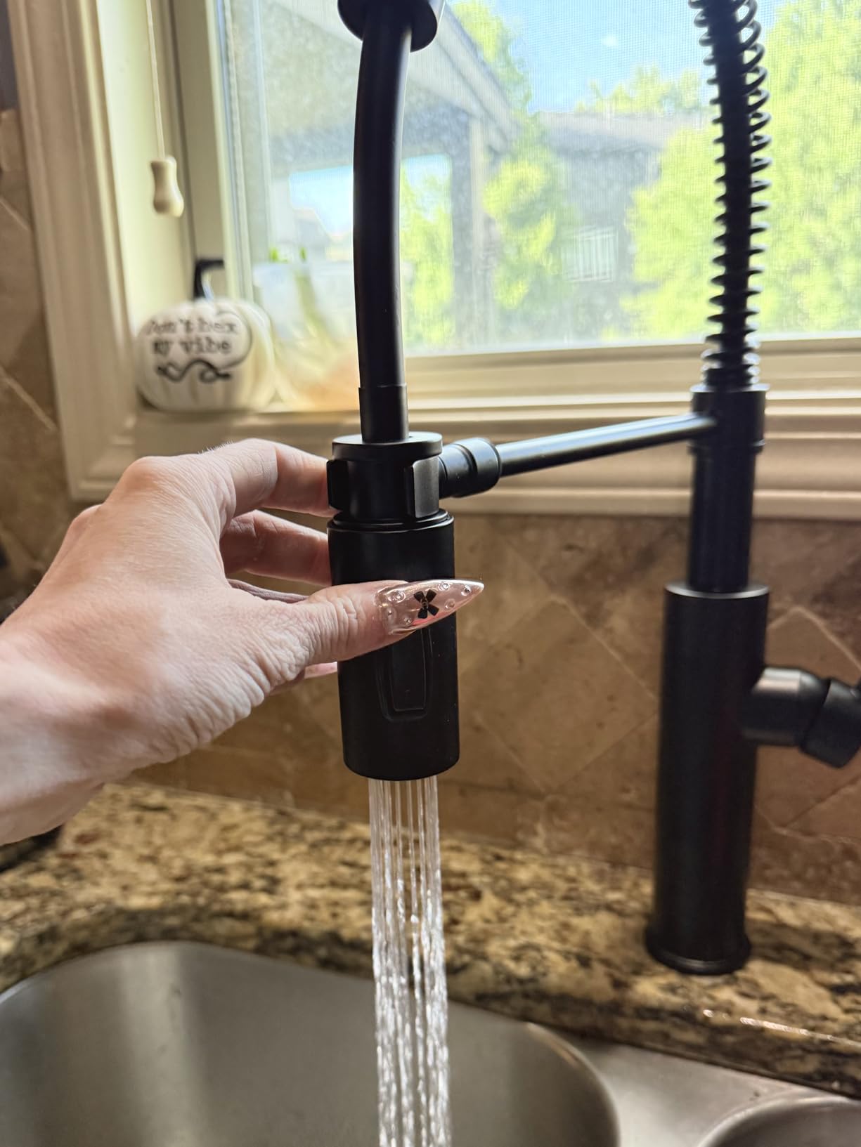 Delta Antoni Pro Style Commercial Kitchen Faucet with Pull Down Sprayer, Brushed Nickel Single Hole Kitchen Sink Faucet, Single Handle, Spotshield Stainless 18803-SP-DST - Customer Photo 2