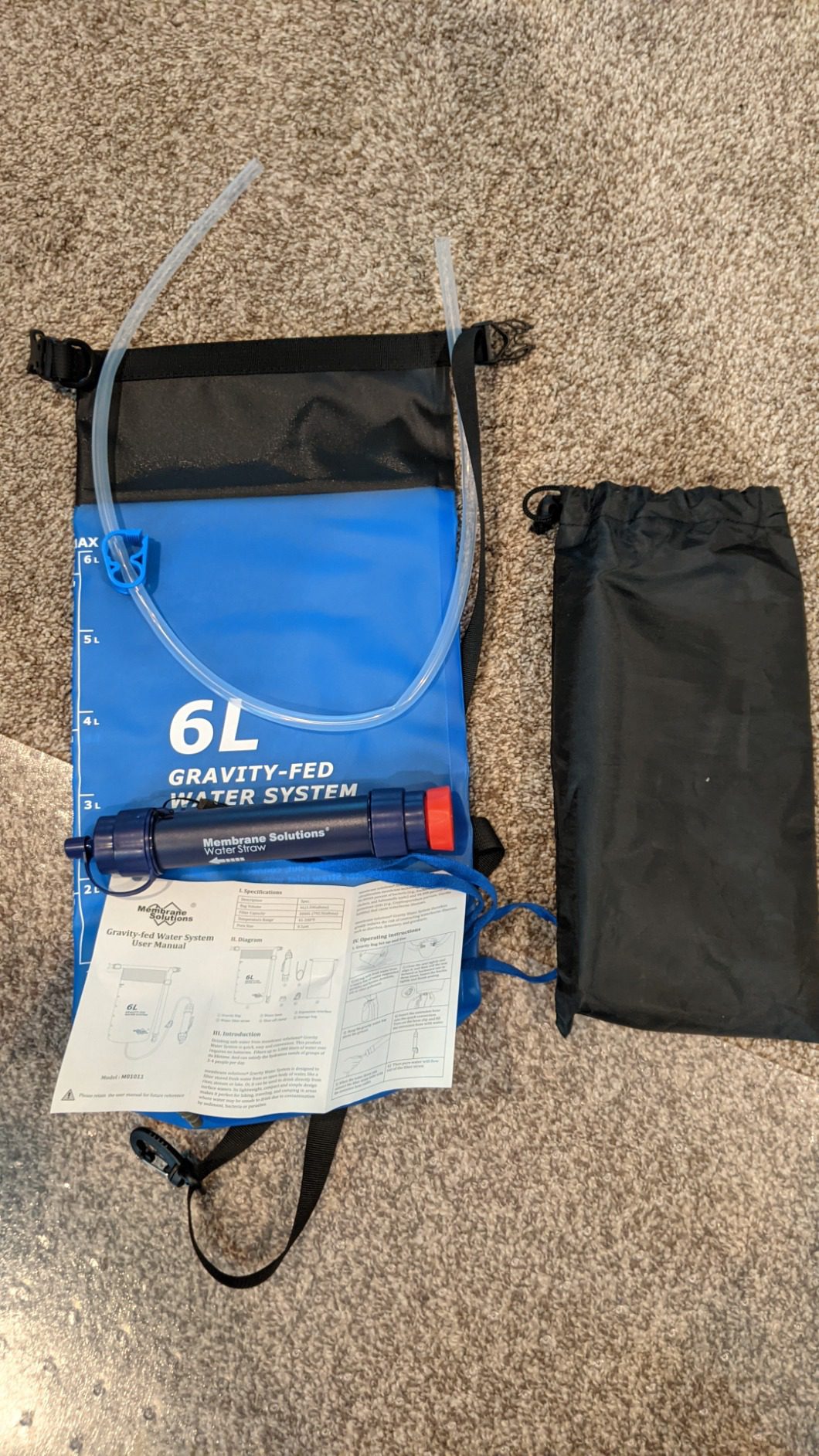 Membrane Solutions Gravity Water Filter Pro 6L, NSF/ANSI 42&372&401 Certified, 0.1 μm Versatile Water Purifier Camping - Customer Photo 1