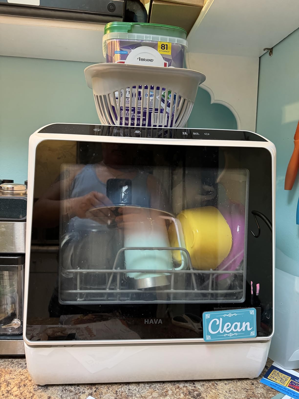 HAVA Countertop Dishwasher, 6 Programs Portable Dishwashers with 5L Built-in Water Tank, No Hookup Needed, Baby Care & Air-Drying Function for Apartments and RVs - Customer Photo 2