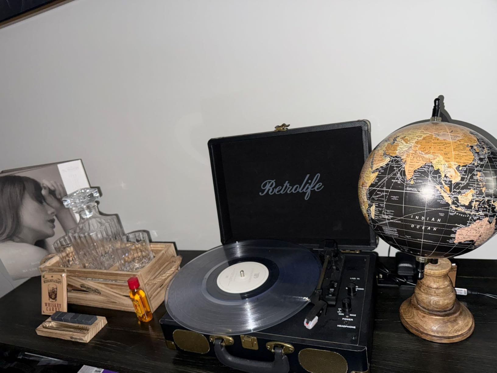 Vinyl Record Player 3-Speed Bluetooth Suitcase Portable Belt-Driven Record Player with Built-in Speakers RCA Line Out AUX in Headphone Jack Vintage Turntable - Customer Photo 1