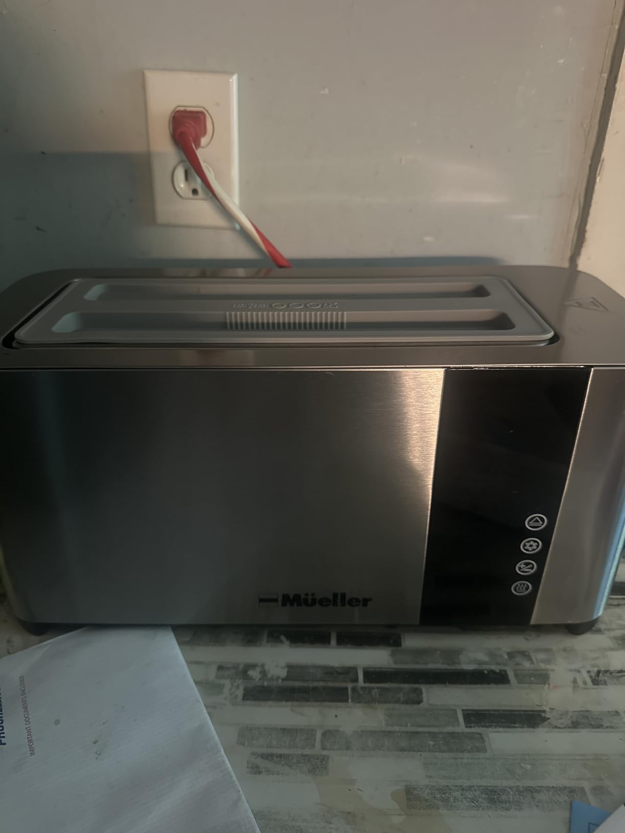 Mueller UltraToast Full Stainless Steel Toaster 4 Slice, Long Extra-Wide Slots for Bagels and Waffles, 6 Browning Levels, LED Display, Cancel/Defrost/Reheat Functions & Removable Tray, Kitchen Gadgets Customer Review Mueller UltraToast Full Stainless Steel Toaster 4 Slice, Long Extra-Wide Slots for Bagels and Waffles, 6 Browning Levels, LED Display, Cancel/Defrost/Reheat Functions & Removable Tray, Kitchen Gadgets - Customer Photo 1