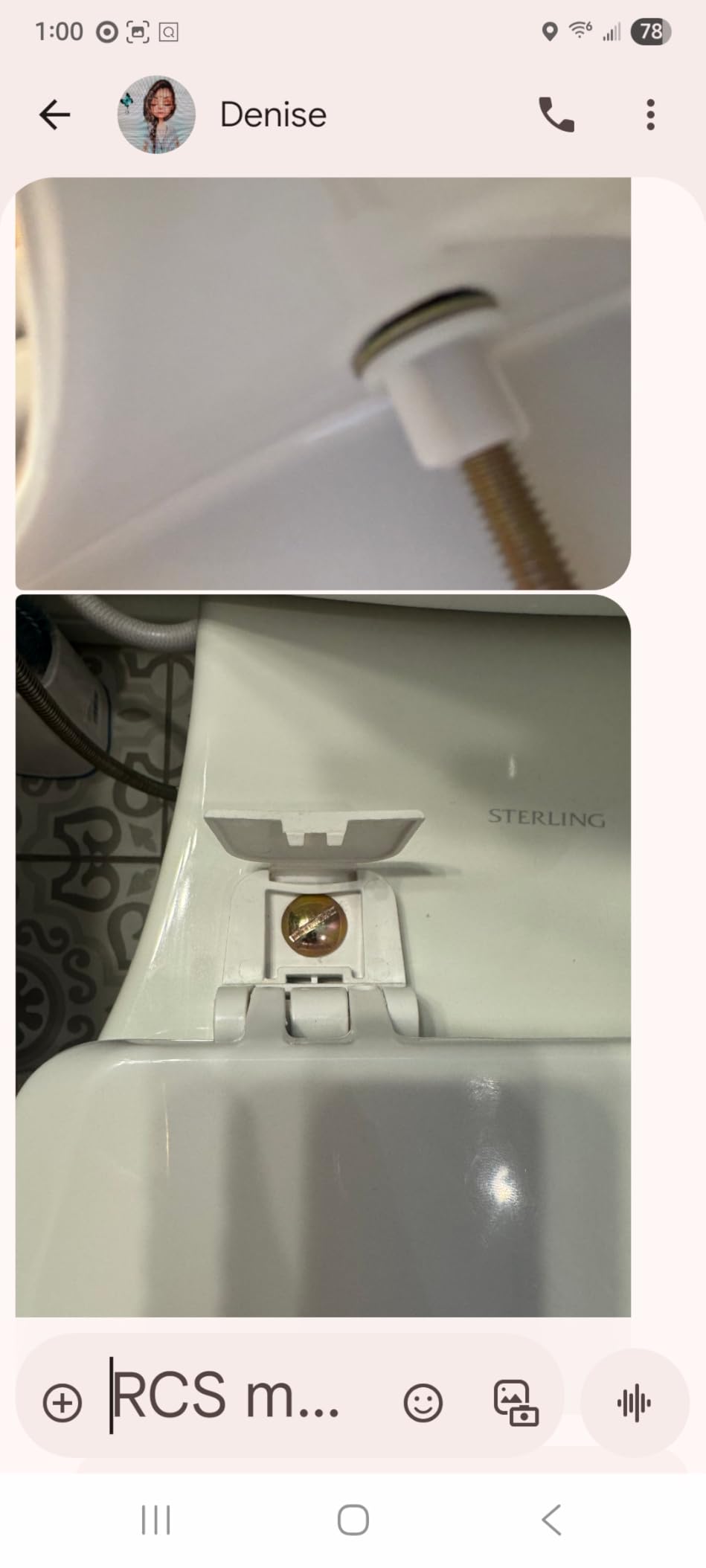 2Pcs Toilet Seat Screws, Steel Toilet Seat Hinge Bolts and Nuts, Heavy Duty Toilet Seat Fastener with Plastic Nuts and Metal Washers, Toilet Hardware Replacement for Top Mount Toilet Seat Hinges - Customer Photo 1