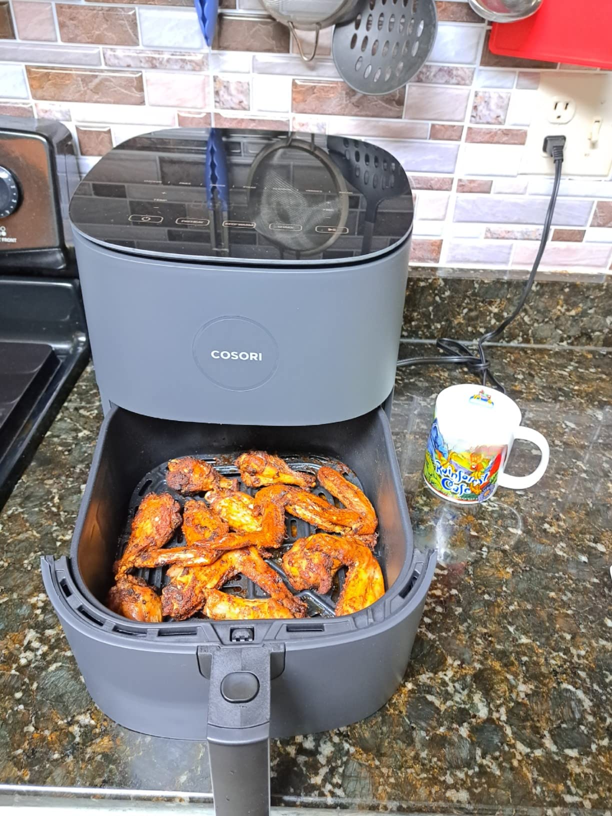COSORI Air Fryer Pro 9-in-1, Compact 5QT, 450℉: Half Time & Chef-Grade Cook, One-Wipe Clean Glass Panel, 130+ In-App Recipes with Nutritional Info, Nonstick & Dishwasher-Safe Basket, Ceramic - Customer Photo 1