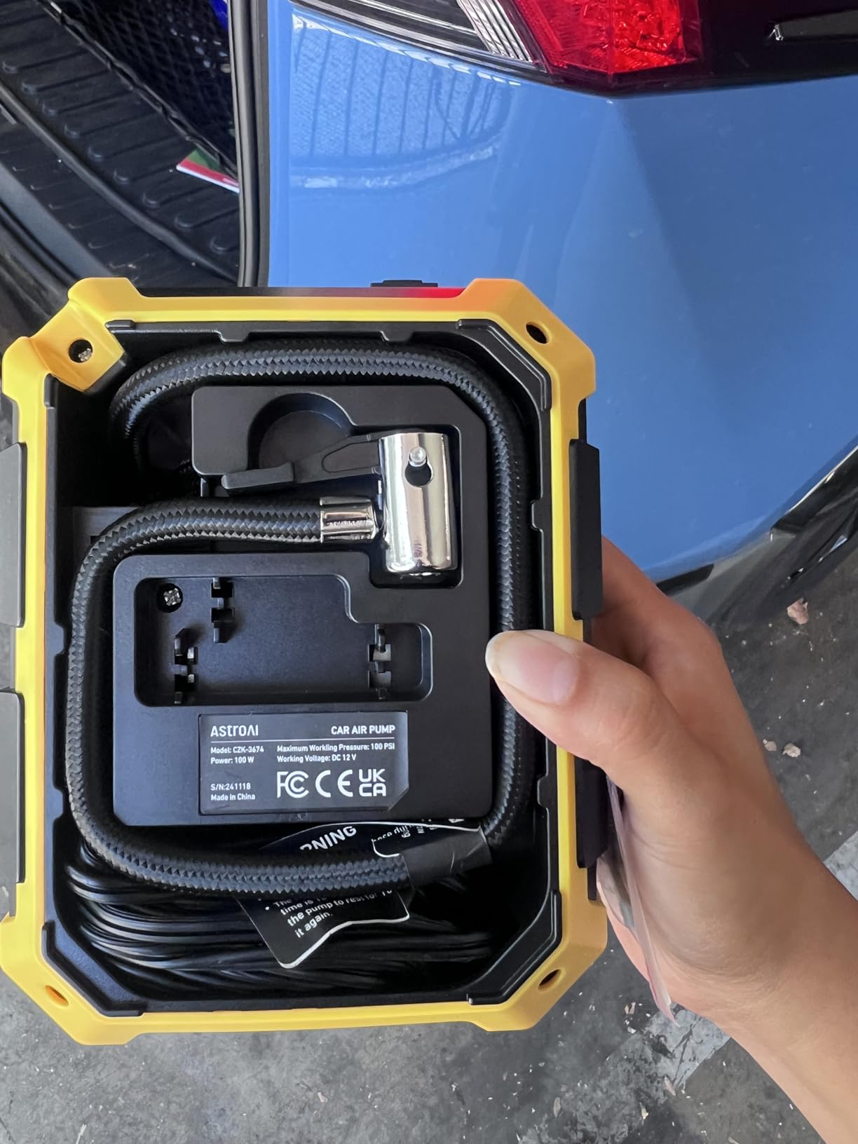 AstroAI Tire Inflator Air Compressor 12V DC Portable Air Compressor Car Accessories Auto Tire Pump 100PSI with LED Light Digital Air Pump for Car Tires Bicycles Other Inflatables - Customer Photo 2
