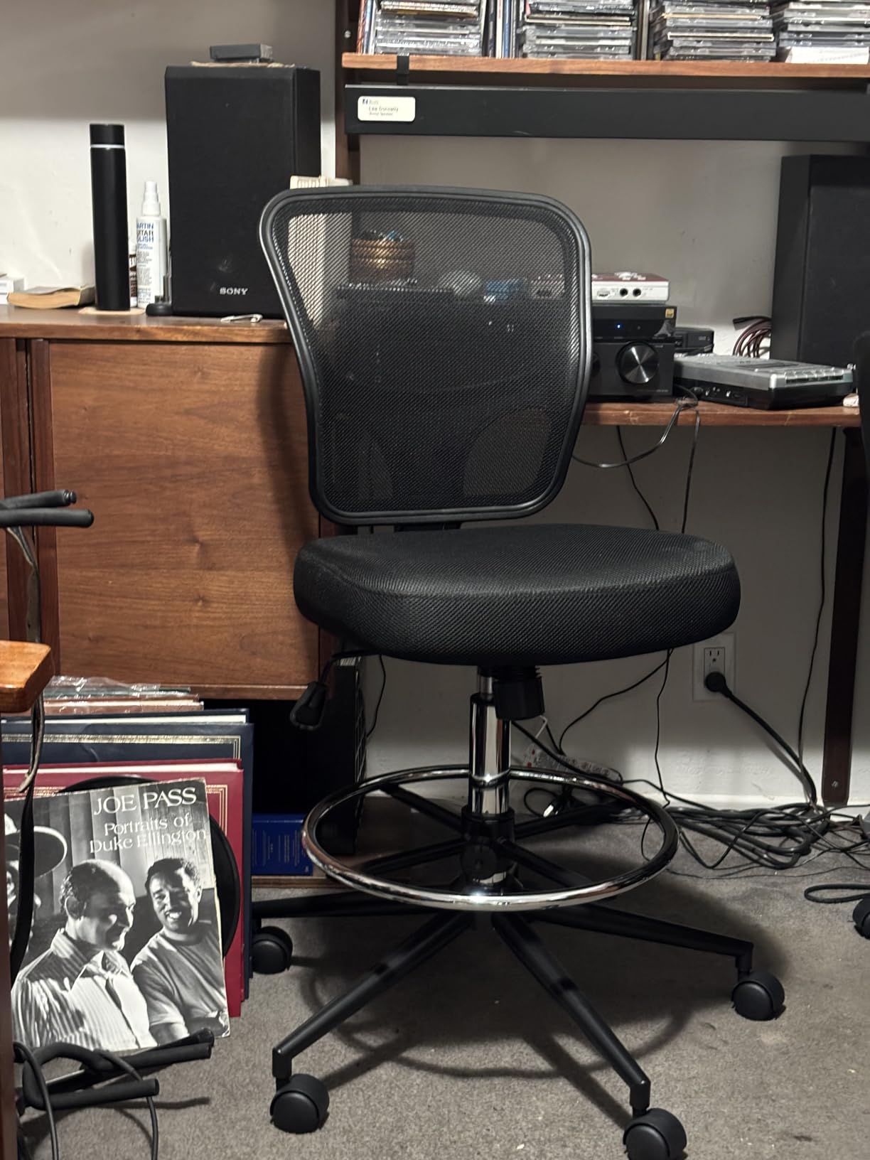 Armless Drafting Chair Tall Office Chair Adjustable Height High Back Ergonomic Desk Chair Drafting Stool Rolling Bar Stools Chairs with Footrest and Wheels Customer Review Armless Drafting Chair Tall Office Chair Adjustable Height High Back Ergonomic Desk Chair Drafting Stool Rolling Bar Stools Chairs with Footrest and Wheels - Customer Photo 1