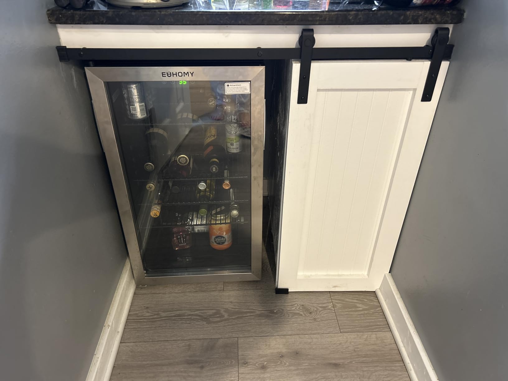 EUHOMY Beverage Refrigerator and Cooler, 128 Can Mini fridge with Glass Door, Small Refrigerator with Adjustable Shelves for Soda Beer or Wine, Perfect for Home/Bar/Office, Silver Customer Review EUHOMY Beverage Refrigerator and Cooler, 128 Can Mini fridge with Glass Door, Small Refrigerator with Adjustable Shelves for Soda Beer or Wine, Perfect for Home/Bar/Office, Silver - Customer Photo 1