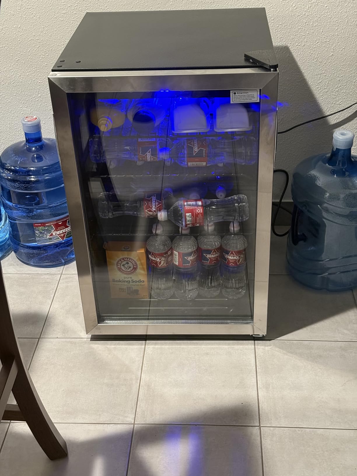 EUHOMY Beverage Refrigerator and Cooler, 128 Can Mini fridge with Glass Door, Small Refrigerator with Adjustable Shelves for Soda Beer or Wine, Perfect for Home/Bar/Office, Silver Customer Review EUHOMY Beverage Refrigerator and Cooler, 128 Can Mini fridge with Glass Door, Small Refrigerator with Adjustable Shelves for Soda Beer or Wine, Perfect for Home/Bar/Office, Silver - Customer Photo 2