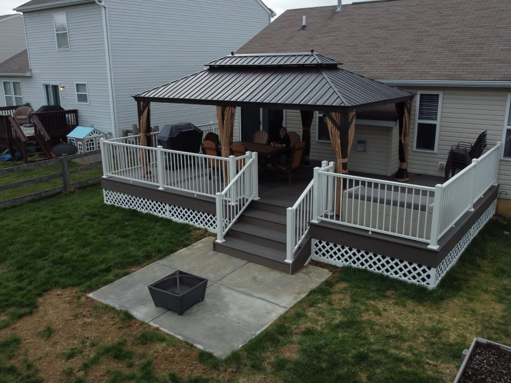 PURPLE LEAF 10' X 12' Hardtop Gazebo Canopy for Patio Deck Backyard Heavy Duty Outside Sunshade with Netting and Curtains Outdoor Permanent Metal Pavilion - Customer Photo 2