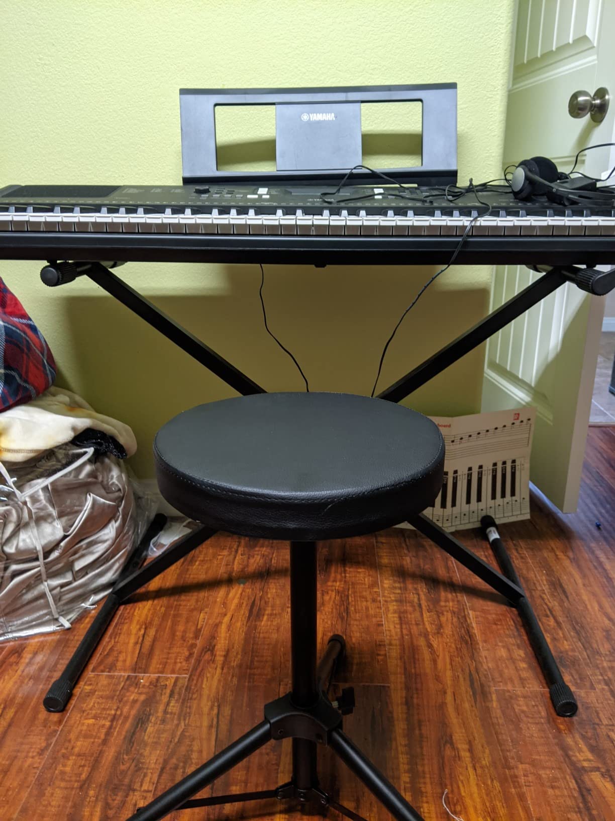 EASTROCK Drum Throne,Padded Drum Seat Drumming Stools with Anti-Slip Feet for Adults and Kids Drummers (Dark Black) - Customer Photo 1