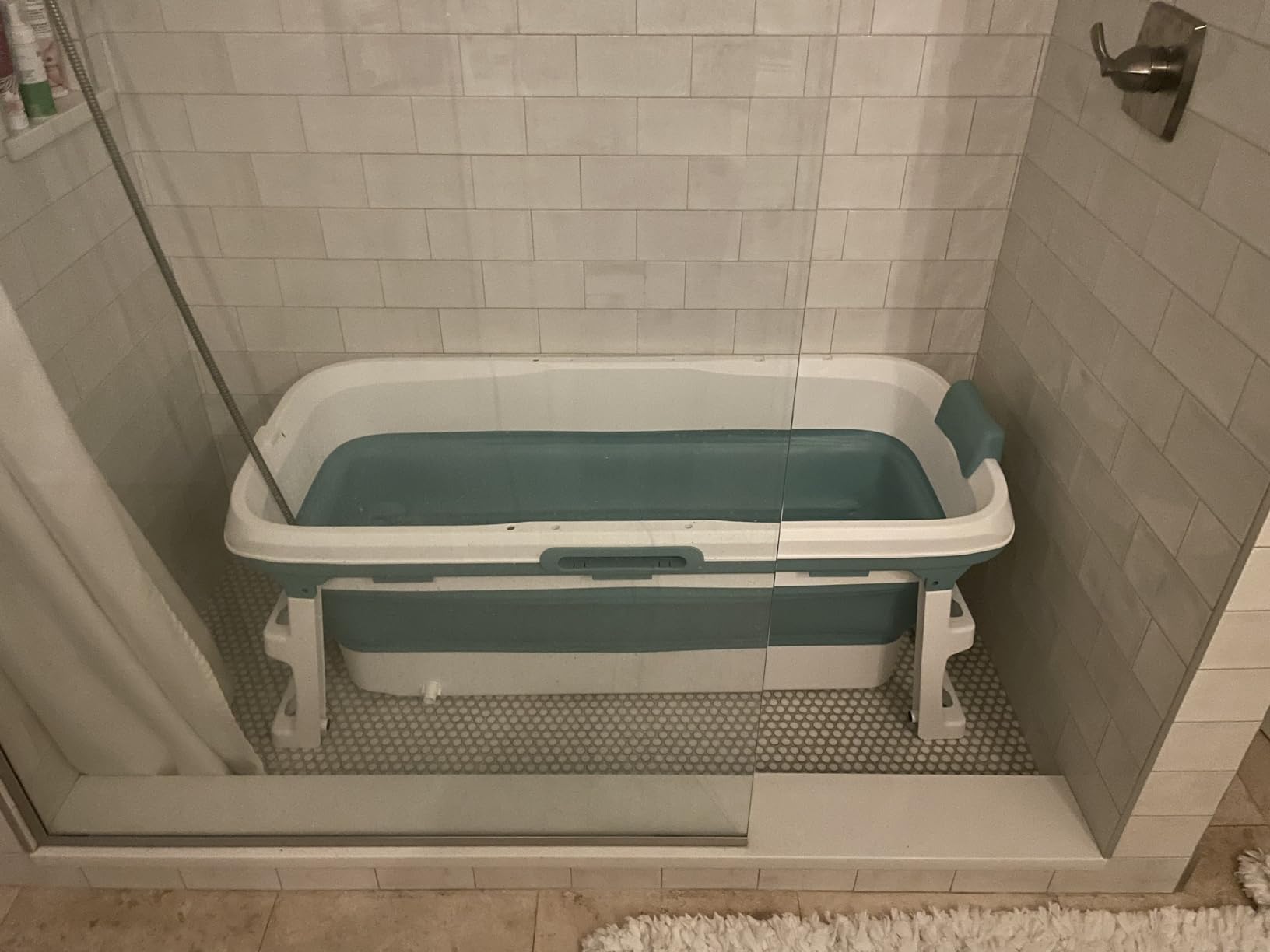 Foldable Bathtub Portable Soaking Bath Tub for adult,Ideal for Hot Bath Ice Bath with Reached Out Hands 53 inch Customer Review Foldable Bathtub Portable Soaking Bath Tub for adult,Ideal for Hot Bath Ice Bath with Reached Out Hands 53 inch - Customer Photo 1