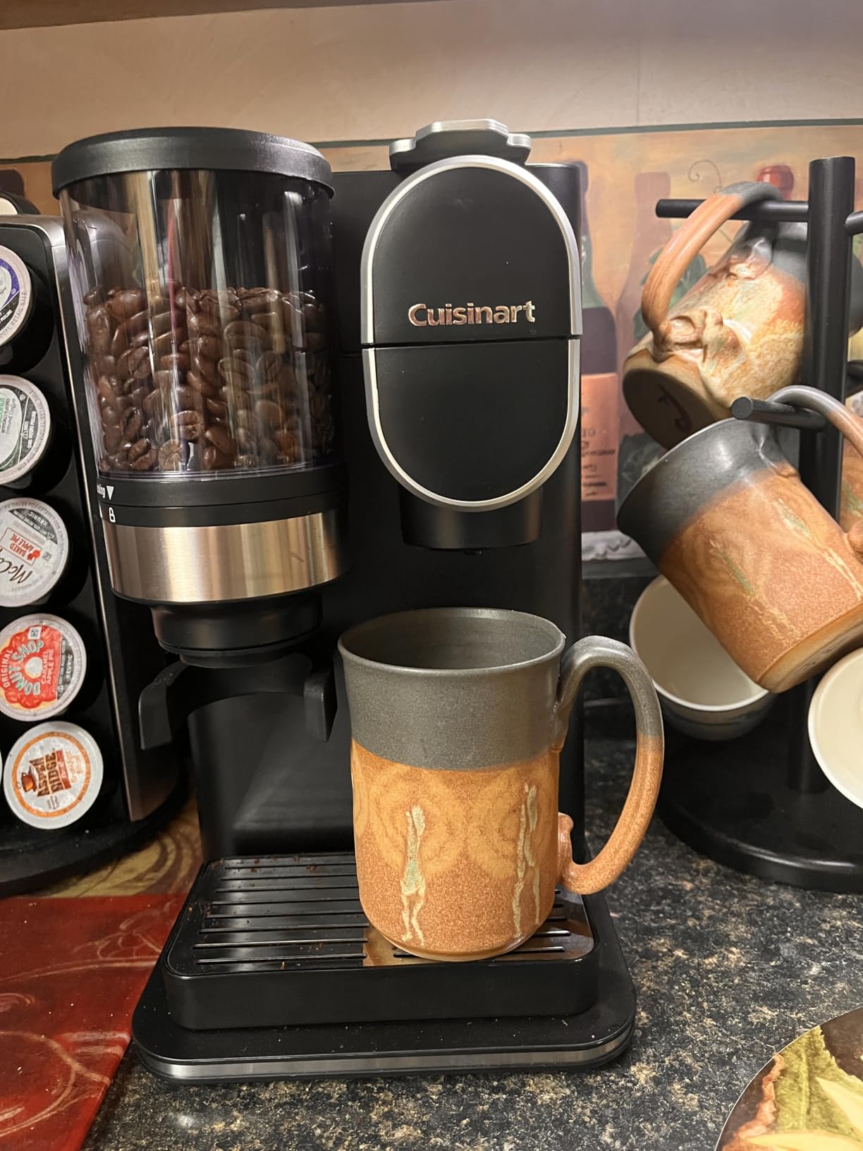 Cuisinart Single-Serve Coffee Maker + Coffee Grinder with 8 oz., 10 oz., and 12 oz. Serving Size, Compatible with Single-Cup Pods, 48-Ounce Removable Reservoir, Stainless Steel, DGB-2 - Customer Photo 1
