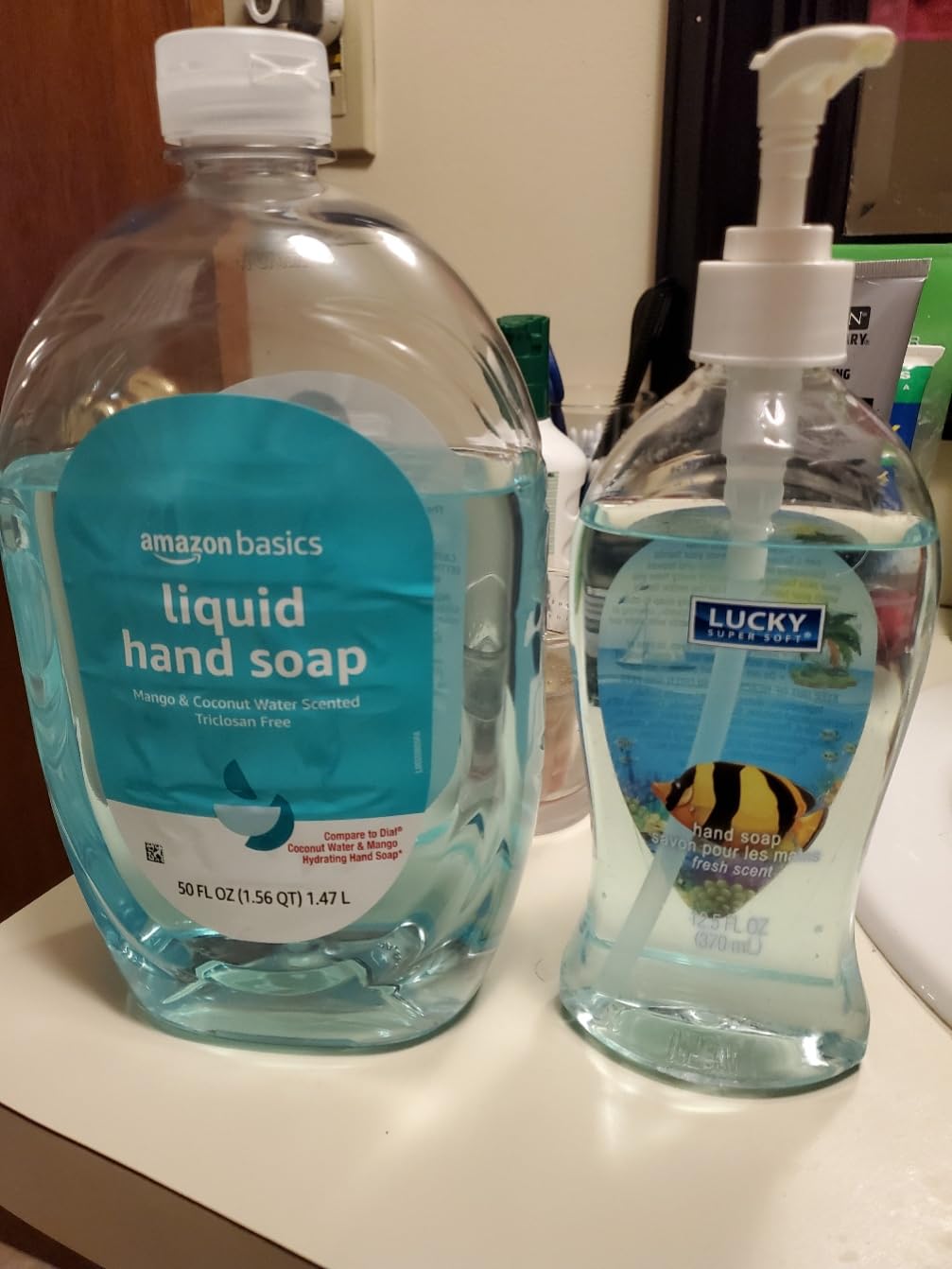 Amazon Basics Liquid Hand Soap Refill, Mango and Coconut Water Scent, Triclosan-Free, 50 Fl Oz (Pack of 1) (Previously Solimo) - Customer Photo 1