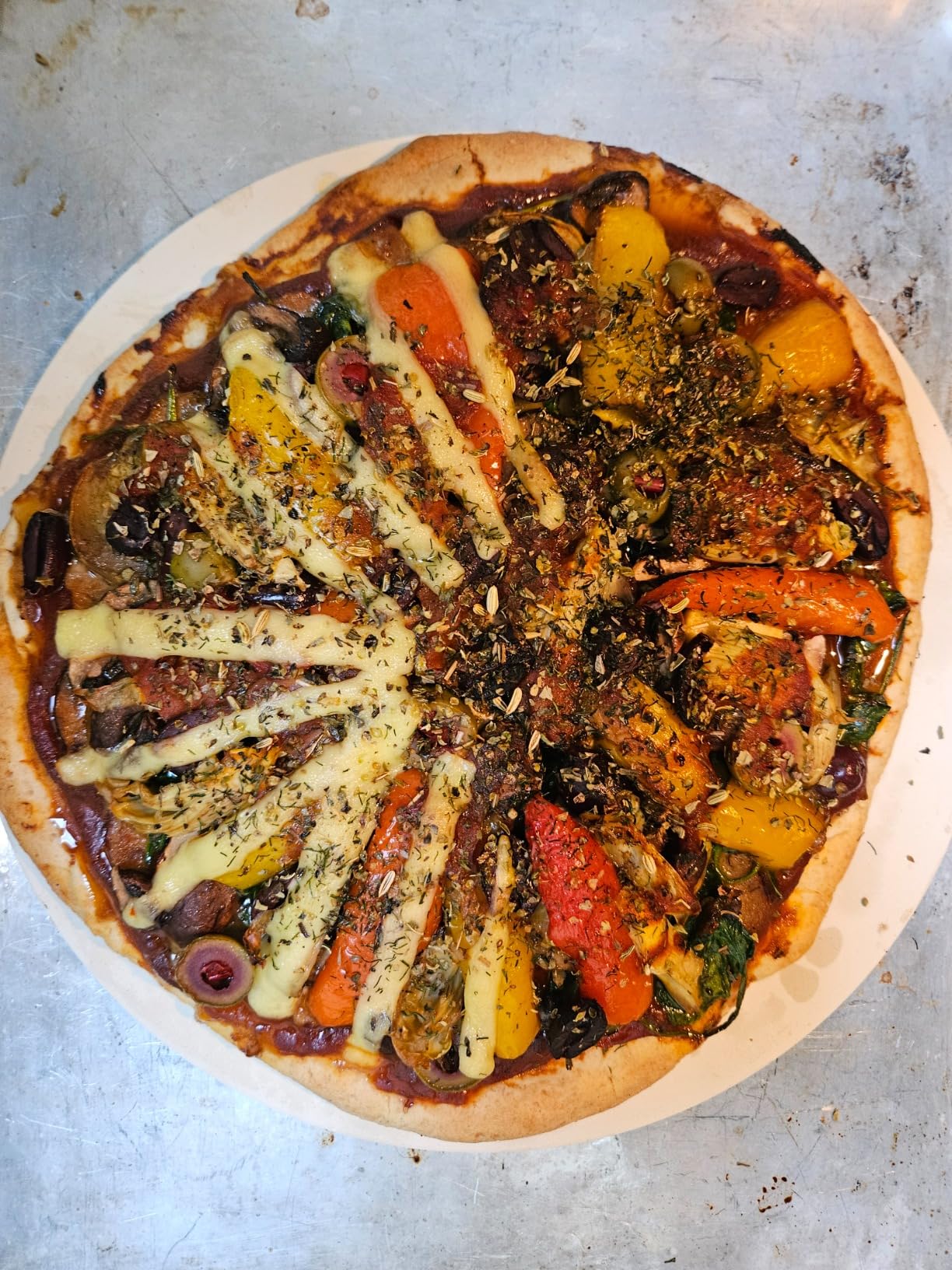 Nuwave Heavy-Duty Cordierite Pizza & Baking Stone, Heat Resistant up to 1472°F, Great for Indoor Electric Ovens, Outdoor Gas, Wood Fire Grills, BBQ Grilling, & Nuwave Bravo XL, Fits Most Frozen Pizzas Customer Review Nuwave Heavy-Duty Cordierite Pizza & Baking Stone, Heat Resistant up to 1472°F, Great for Indoor Electric Ovens, Outdoor Gas, Wood Fire Grills, BBQ Grilling, & Nuwave Bravo XL, Fits Most Frozen Pizzas - Customer Photo 1