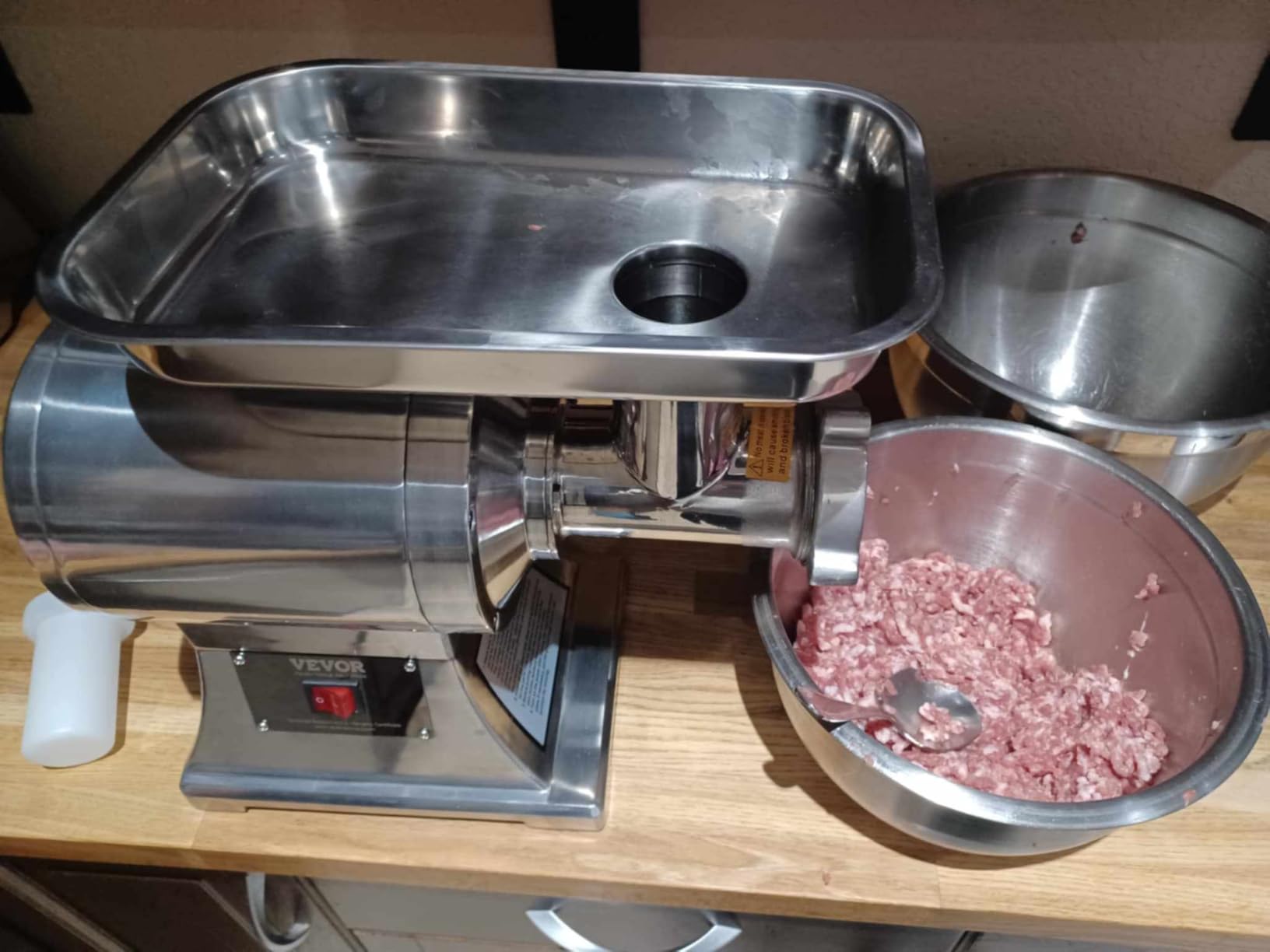 VEVOR Commercial Meat Grinder, 550LB/h 1100W Electric Meat Mincer, ETL Approved Heavy Duty Industrial Meat Mincer Machine - Customer Photo 1