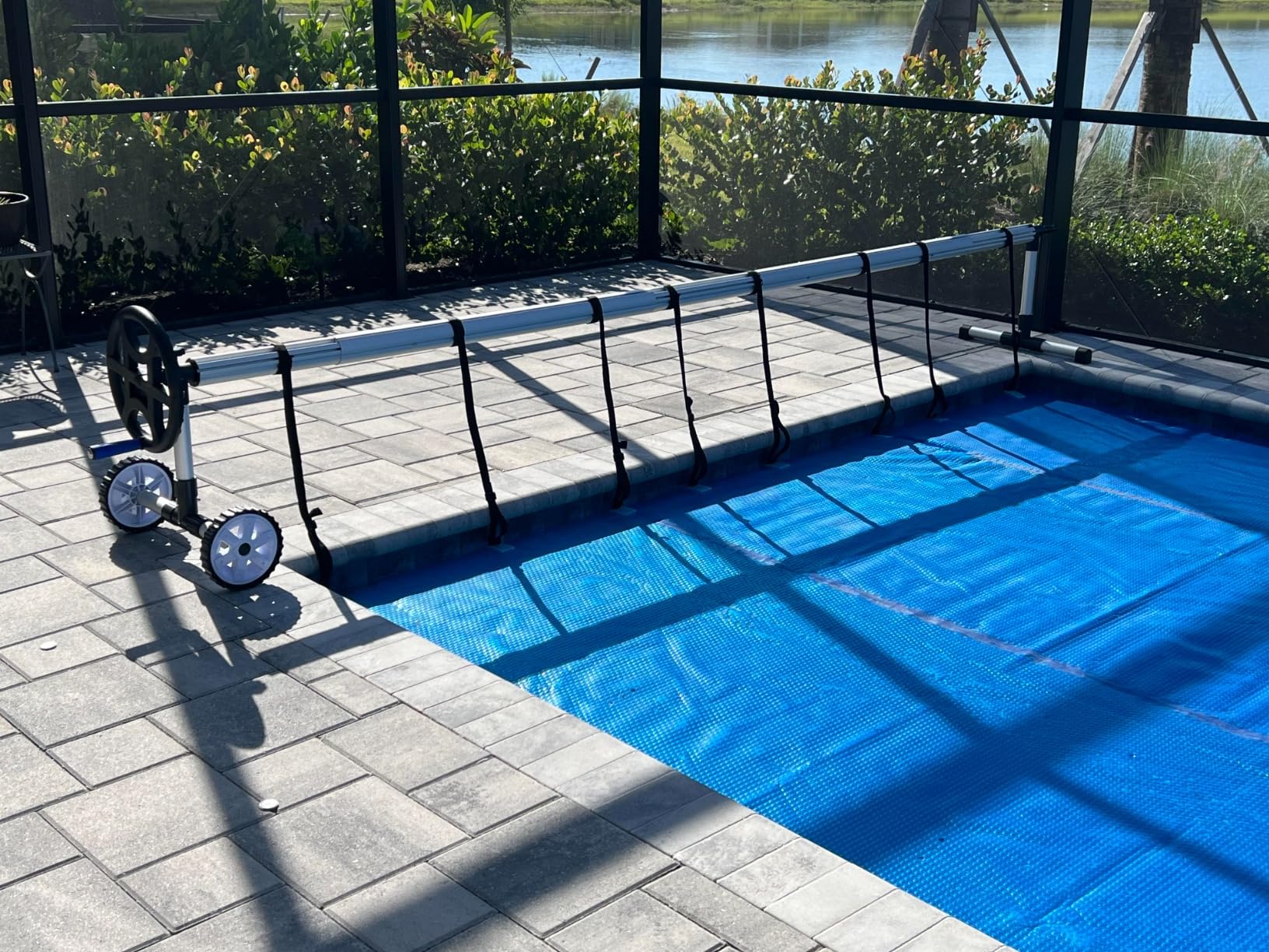Pool Cover Reel Set 18FT Solar Pool Cover for Inground Swimming Pools，Aluminum Solar Swimming Inground Pool Cover Reel Set - Customer Photo 1