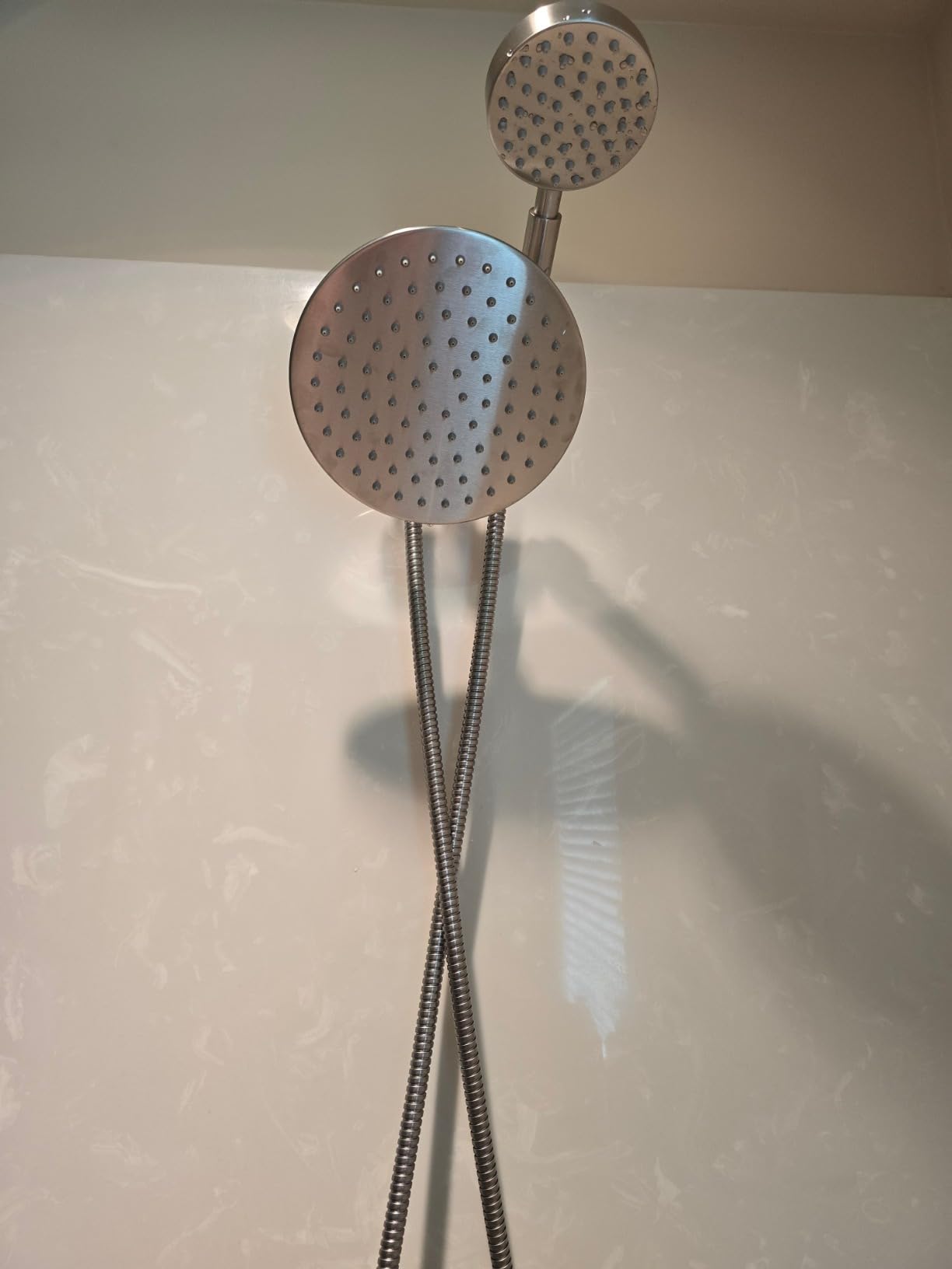 HammerHead Showers® Solid Metal Dual Shower Head Combo – CHROME – 8 Inch Rainfall High Flow Shower Head & Handheld Shower Head High Pressure with Hose 6ft - Hotel-Like Double Shower Heads - Customer Photo 2