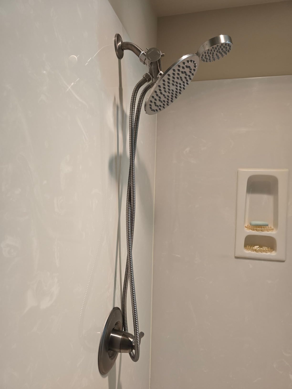 HammerHead Showers® Solid Metal Dual Shower Head Combo – CHROME – 8 Inch Rainfall High Flow Shower Head & Handheld Shower Head High Pressure with Hose 6ft - Hotel-Like Double Shower Heads - Customer Photo 3