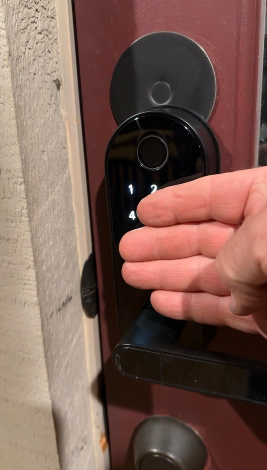 Keyless Entry Fingerprint Digital Smart Lock with Handle & Keypad: Electronic/Electric Lock with Code, App Control Biometric Deadbolt Door Knob for Front, Interior, Exterior & Bedroom Door (Silver) - Customer Photo 1