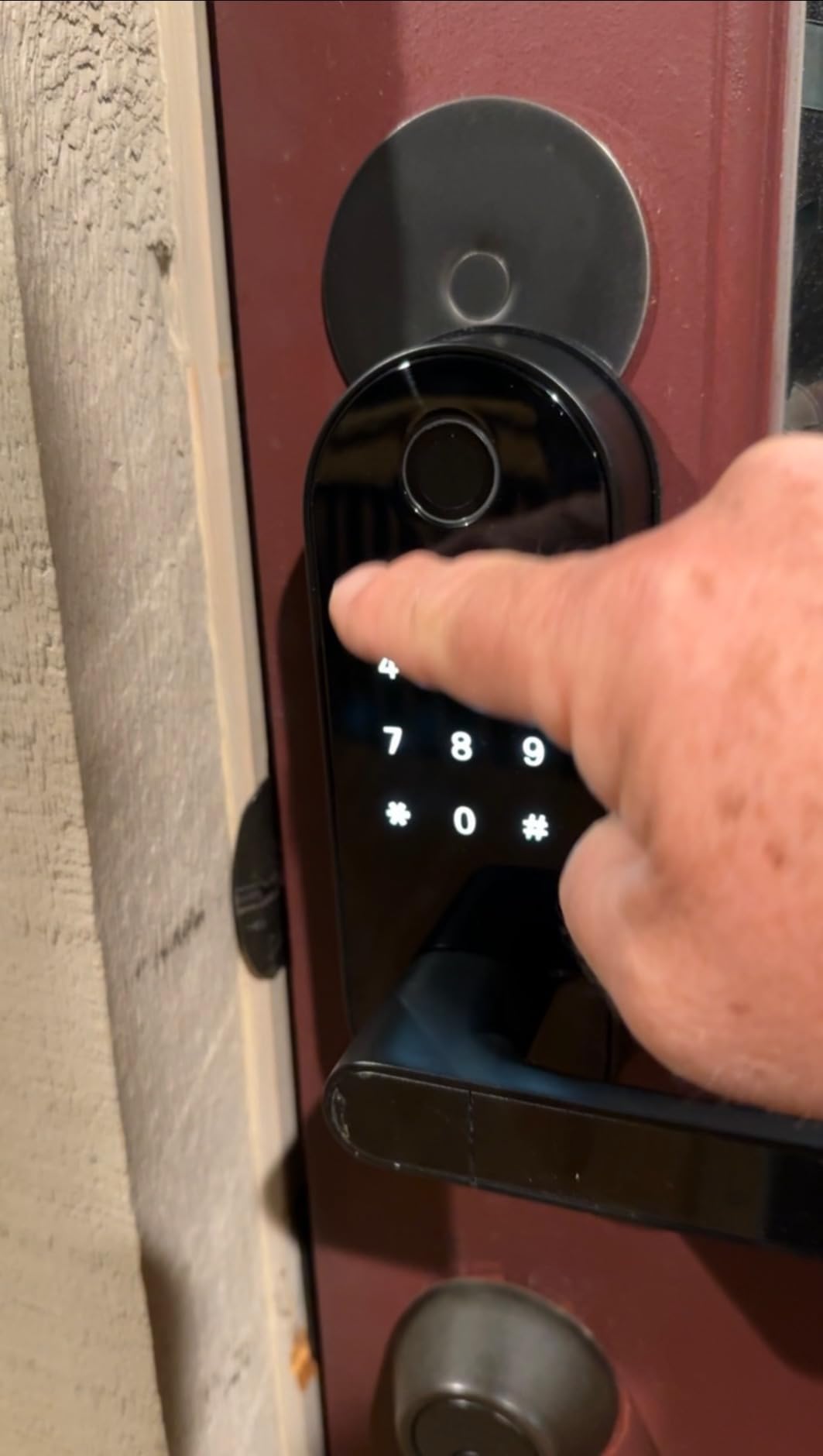 Keyless Entry Fingerprint Digital Smart Lock with Handle & Keypad: Electronic/Electric Lock with Code, App Control Biometric Deadbolt Door Knob for Front, Interior, Exterior & Bedroom Door (Silver) - Customer Photo 2