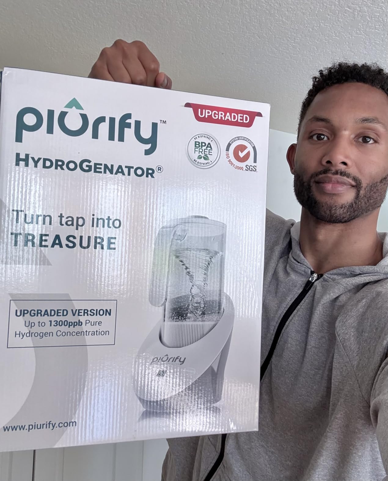 50 Oz Hydrogen Water Pitcher - BPA Free Rich Hydrogen Water Generator Electrolysis Jug with SPE/PEM Technology. Hydrogen Water Machine, Balanced PH Levels and Filtered with Calcium Sulfite - Customer Photo 2
