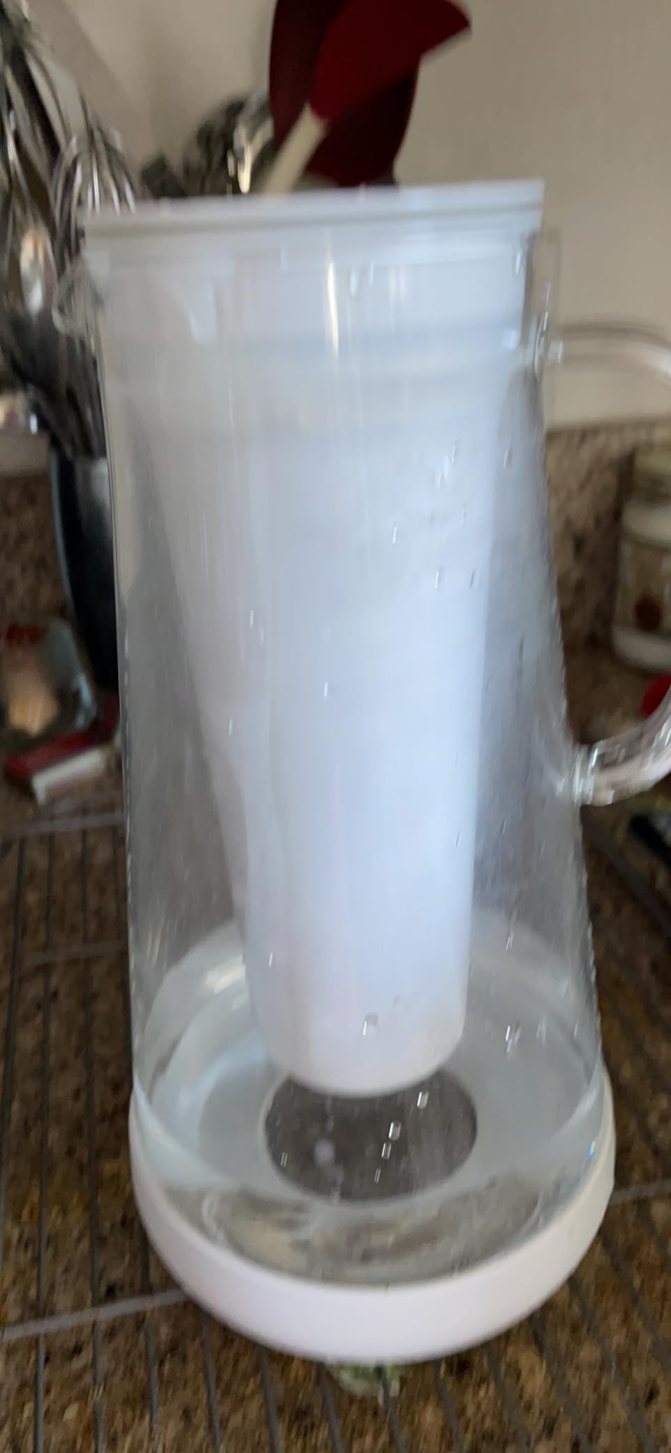 LifeStraw Home Water Pitcher, 7-Cup, White, Glass with Silicone Base, White, for Everyday Protection Against Bacteria, Parasites, Microplastics, Lead, Mercury, PFAS and a Variety of Chemicals - Customer Photo 1