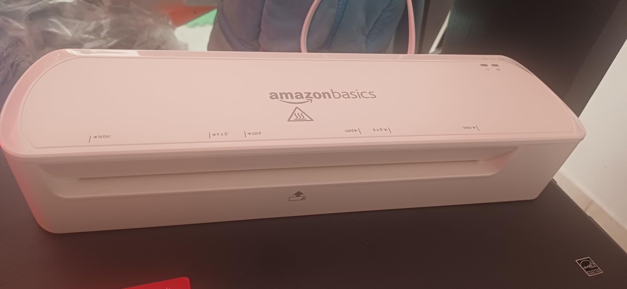 Amazon Basics 9 inch Thermal Laminator Machine for Documents and Photos, Easy to Use for Home Office or School, White - Customer Photo 1