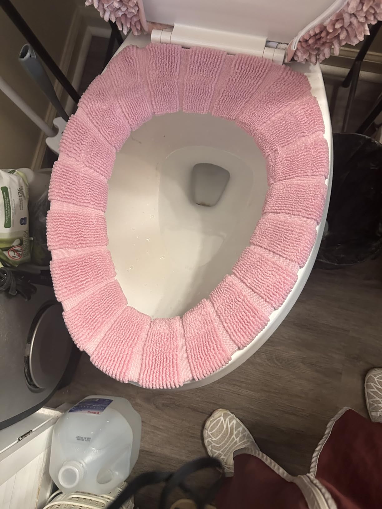 Legigo 5 Pack Thicker Bathroom Toilet Seat Cover Pads- Soft Warmer Toilet Seat Cushion Cover Stretchable Washable Fiber Cloth, Easy Installation Comfortable Toilet Lid Seat Cover(Pumpkin Modelling) - Customer Photo 1