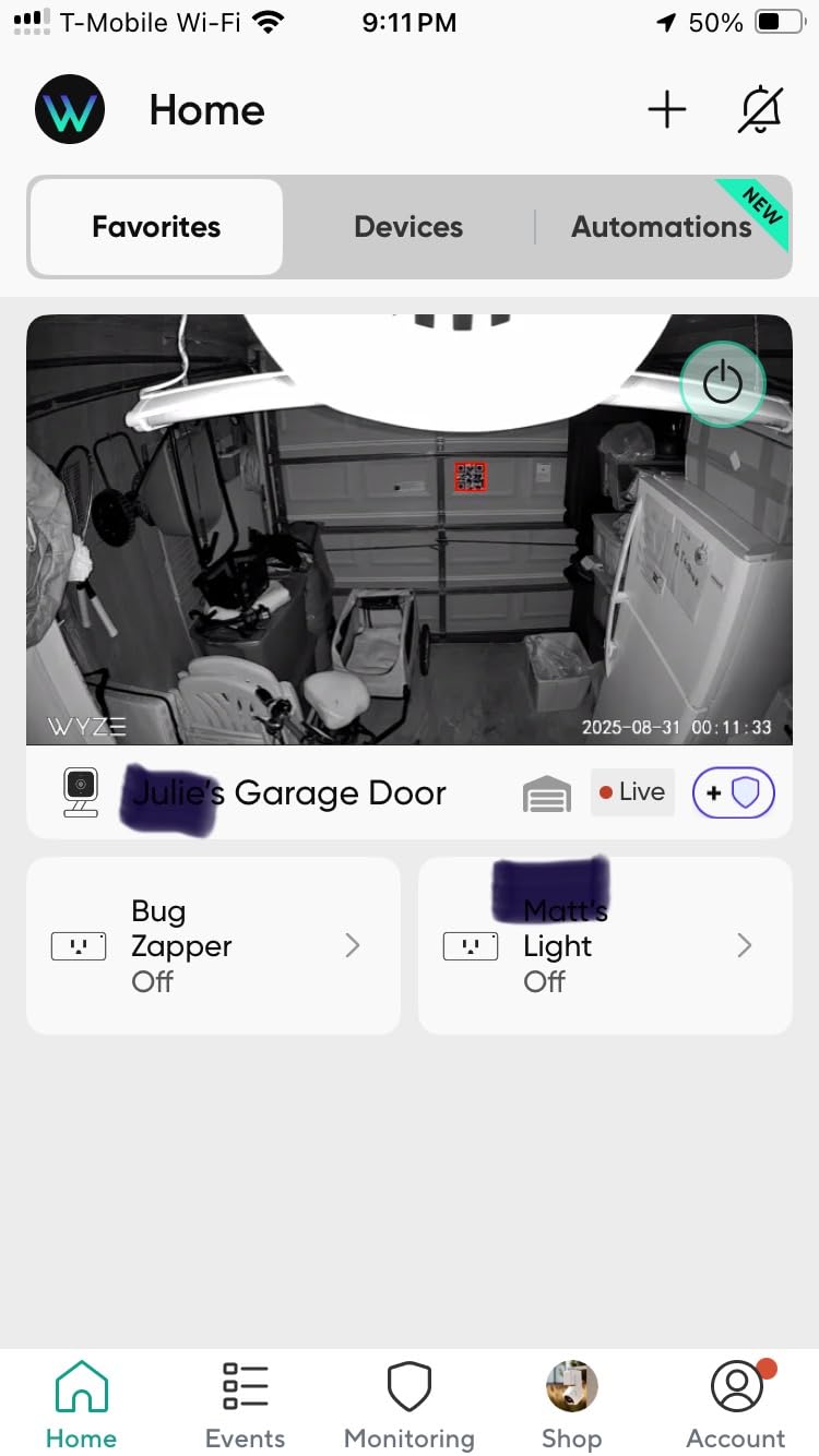 Wyze Smart Garage Door Opener w/built-in HD Video, Remotely Control Garage Door, 1080p HD Video w/Color Night Vision, Two-Way Audio - Customer Photo 1