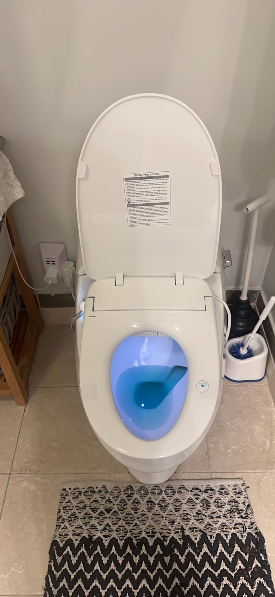 ALPHA BIDET UX Pearl Bidet Toilet Seat in Elongated White | Ultra Low Profile | Endless Warm Water | Arced Stainless Steel Nozzle | LED Nightlight | Dryer | Deodorizer | 3 Year Warranty - Customer Photo 1