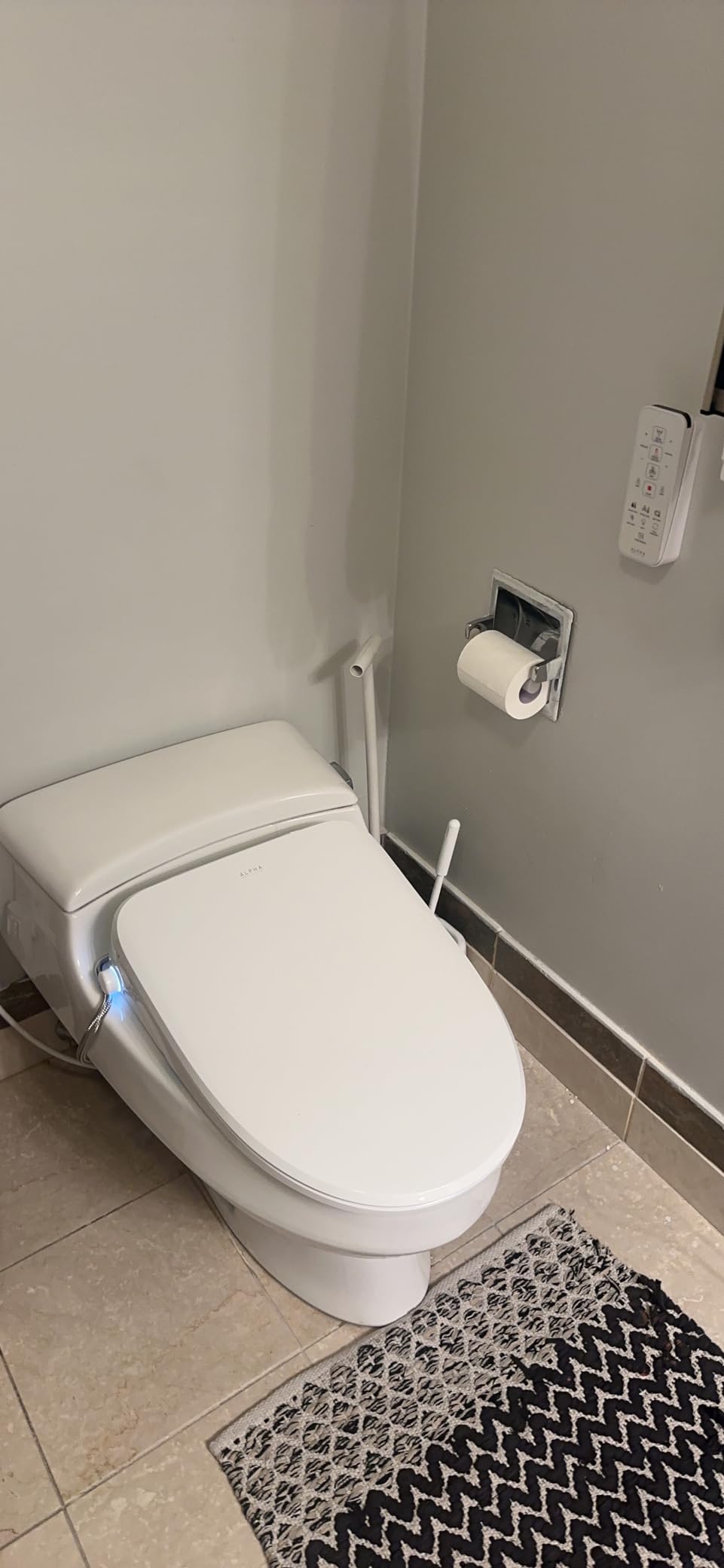 ALPHA BIDET UX Pearl Bidet Toilet Seat in Elongated White | Ultra Low Profile | Endless Warm Water | Arced Stainless Steel Nozzle | LED Nightlight | Dryer | Deodorizer | 3 Year Warranty - Customer Photo 2