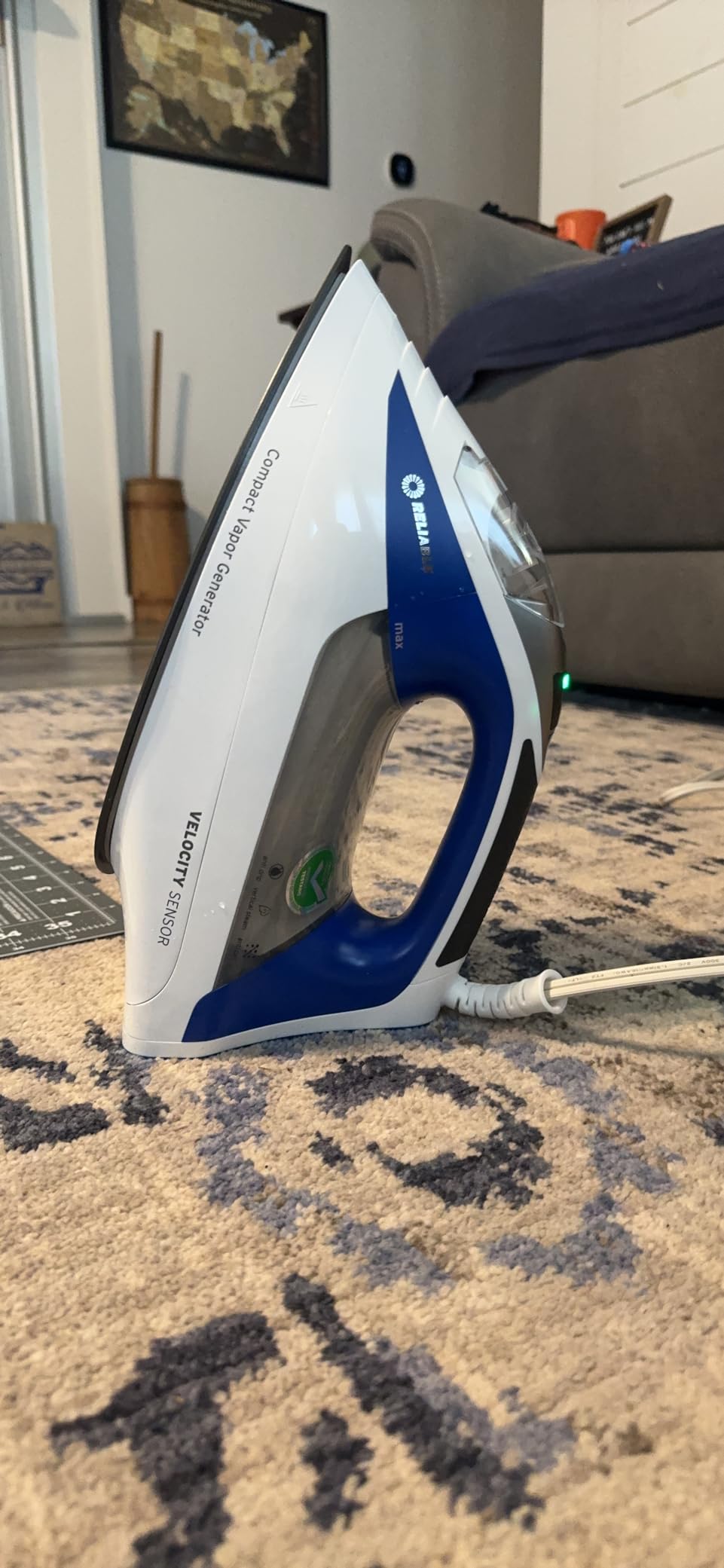 Reliable Velocity 240IR 1800W Steam Iron - Compact Vapor Generator Home Iron for Clothes, Sewing, Quilting and Crafting, Anodized Aluminum Soleplate, Continuous Steam Ironing - Customer Photo 1