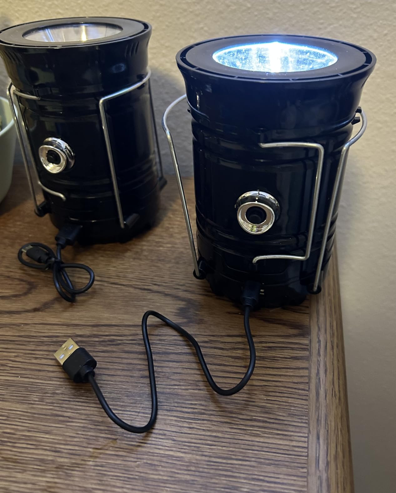 2-Pack Collapsible Camping Lantern XTAUTO Solar USB Rechargeable Portable Lightweight Waterproof LED Flashlight Survival Kits for Indoor Outdoor Home Emergency Light Power Outages Hiking Hurricane - Customer Photo 1