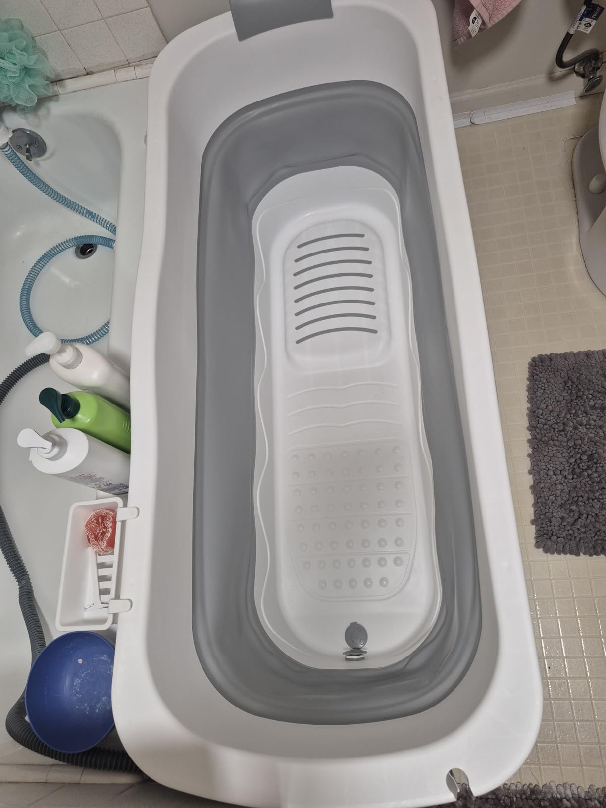 Portable Bathtub for Adult - Large 56'in Foldable Collapsible tub - Ergonomically Designed for the Ultimate Relaxing Soaking Bath. Ideal for Small Spaces - Quick, Effortless Folding Bathtub Customer Review Portable Bathtub for Adult - Large 56'in Foldable Collapsible tub - Ergonomically Designed for the Ultimate Relaxing Soaking Bath. Ideal for Small Spaces - Quick, Effortless Folding Bathtub - Customer Photo 1