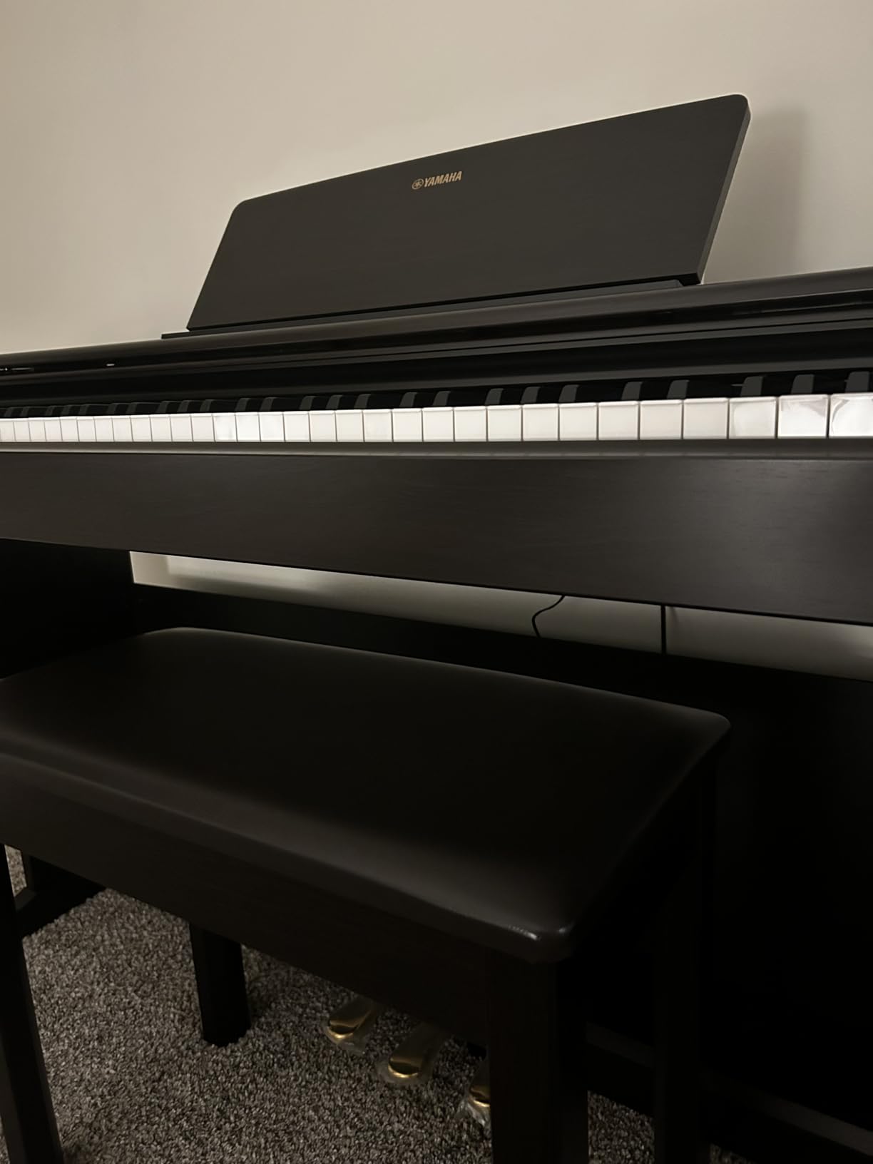 Yamaha Arius Series 88-Key Weighted Action Upright Digital Piano for Beginner and Intermediate Players, Dynamic Response, Grand Piano Sound, 3-pedal Unit, Bench Included, Rosewood YDP105R - Customer Photo 1