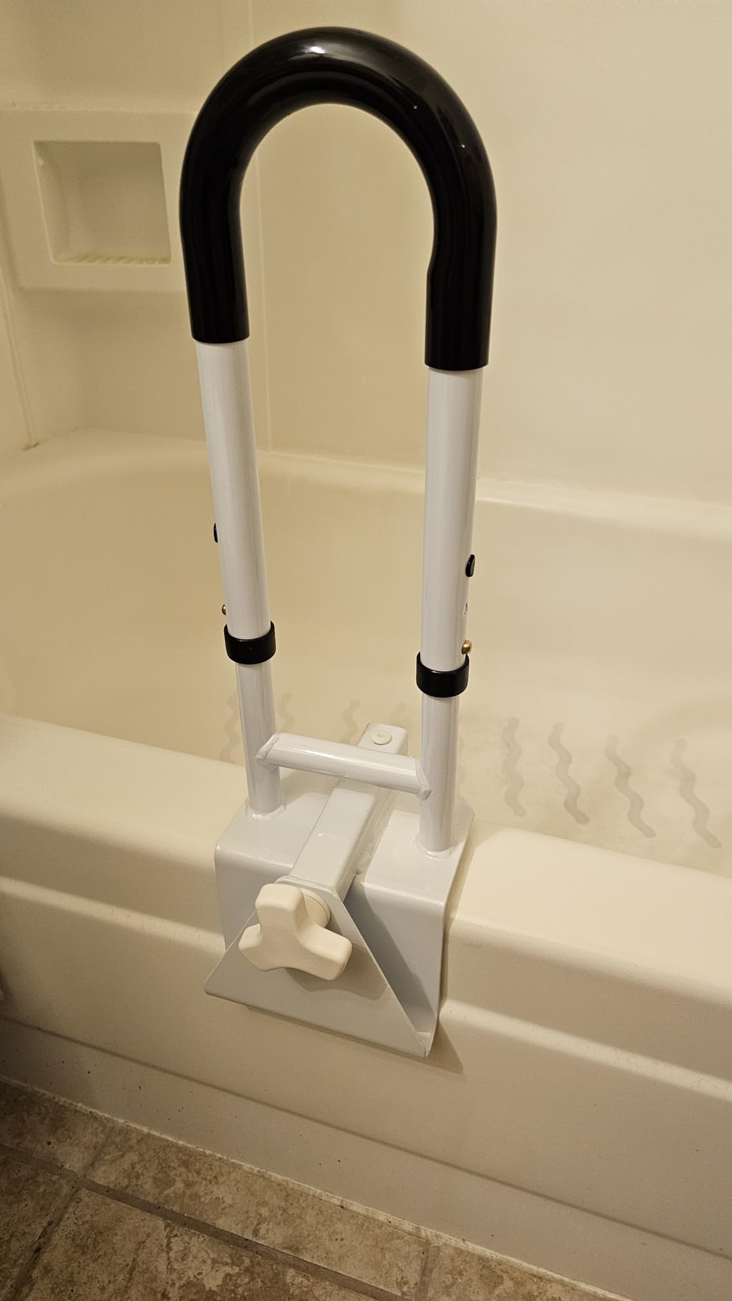 Grab Bars for Bathtubs and Showers, Adjustable Bathtub Safety Rail for Seniors, Tub Grab Bar for Bathroom, Assistance Bathtub Handle Clamp for Elderly Bath Support, White - Customer Photo 1