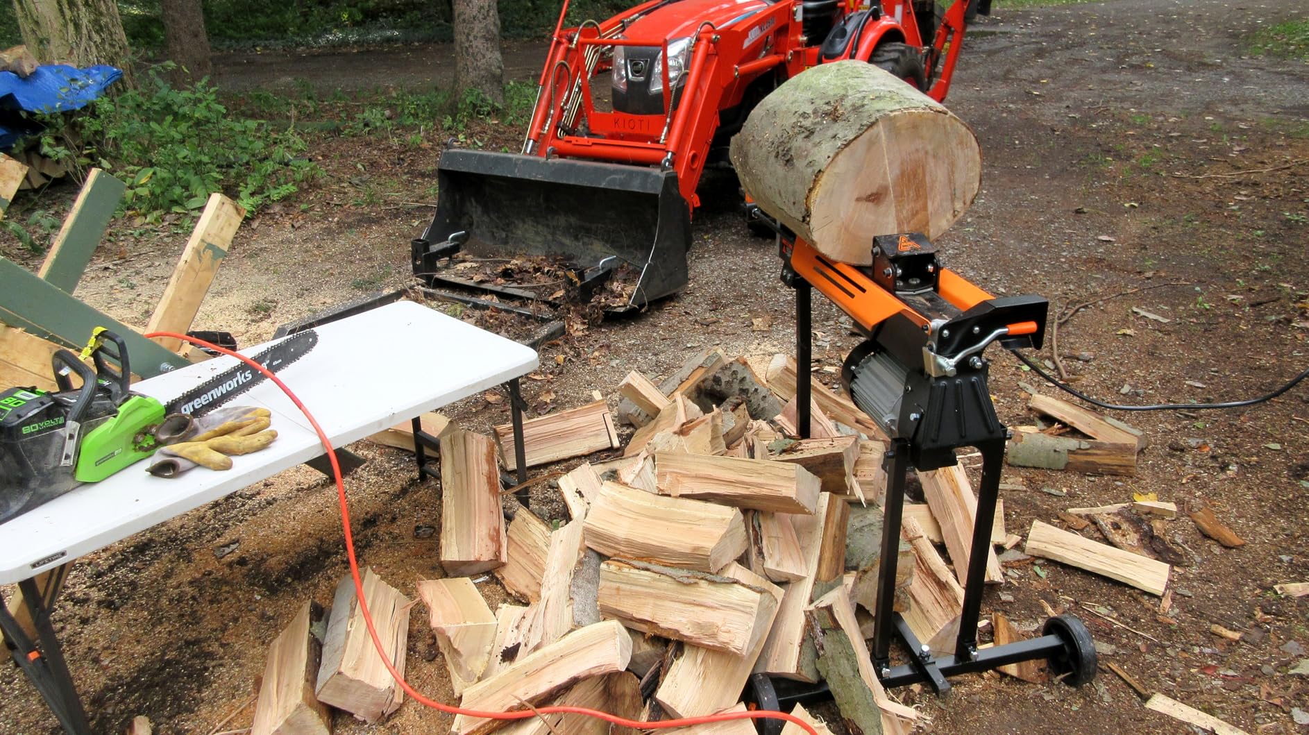 WEN Electric Log Splitter, 6.5-Ton Capacity with Portable Stand (56208) - Customer Photo 2