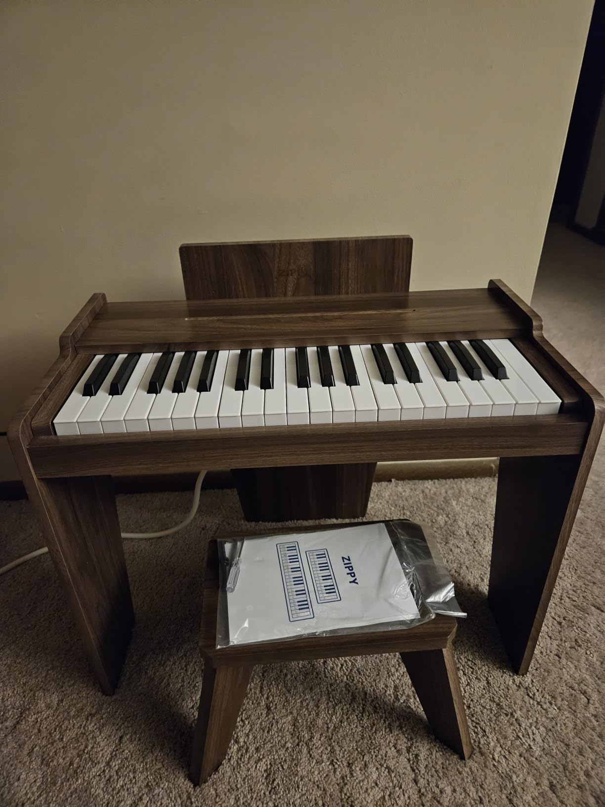 ZIPPY Kids Piano Keyboard, 37 Keys Digital Piano for Kids, Music Educational Instrument Toy, Wood Piano for 3+ Girls and Boys (Walnut Basic) - Customer Photo 2
