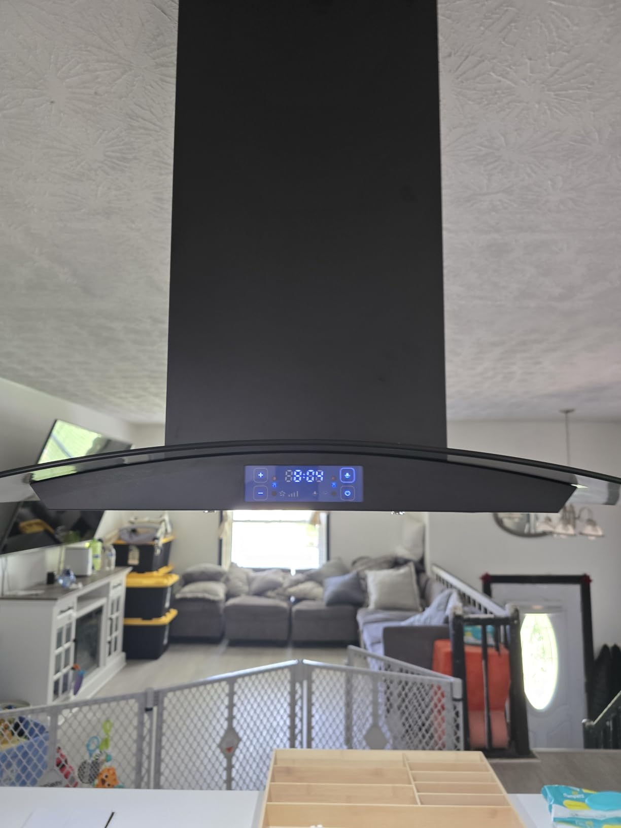 Island Range Hood 30 Inch 700 CFM Gesture & Touch Control Ceiling Mount Stainless Steel Kitchen Vent Hood, Kitchen Exhaust Hood, Ducted/Ductless Convertible 3-speed Ventilation Fan Switchable Customer Review Island Range Hood 30 Inch 700 CFM Gesture & Touch Control Ceiling Mount Stainless Steel Kitchen Vent Hood, Kitchen Exhaust Hood, Ducted/Ductless Convertible 3-speed Ventilation Fan Switchable - Customer Photo 1