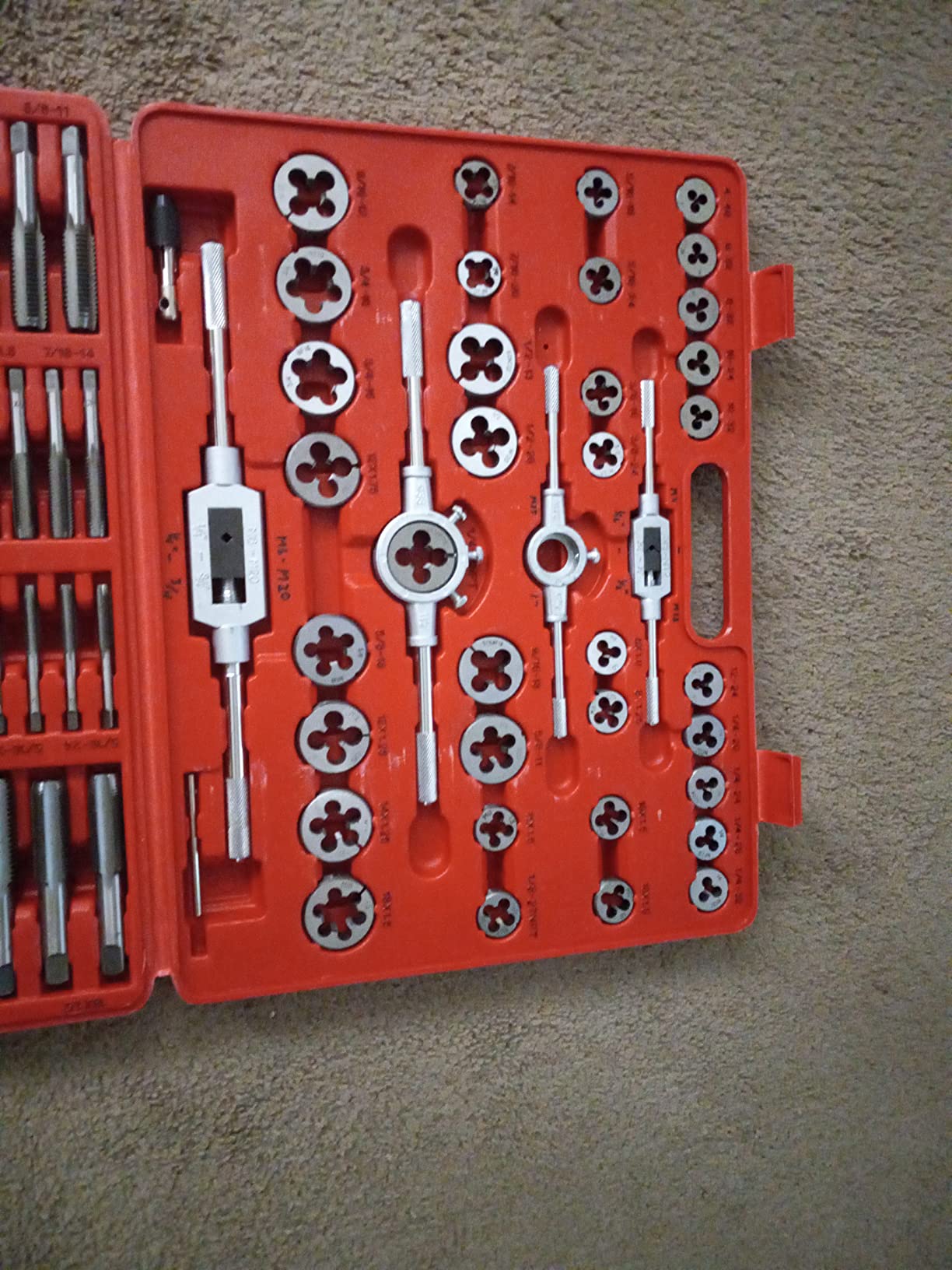 110 Piece Tap and Die Set（SAE&METRIC）Threading Tool Set With Storage Case | Metric Tap and Die Set | Rethreading Kit | Tap Set | Tap and Die Kit - Customer Photo 1