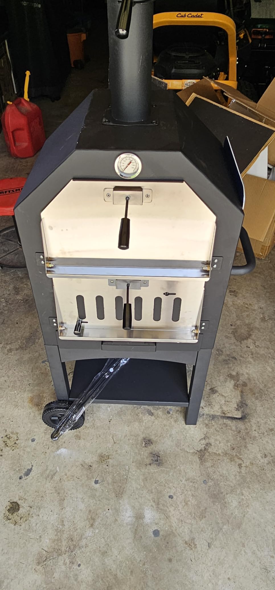EDOSTORY Outdoor Pizza Oven, Wood Fired for Outside, Patio Maker With Stone, Peel, Grill Rack, and Waterproof Cover for Backyard Camping - Customer Photo 2