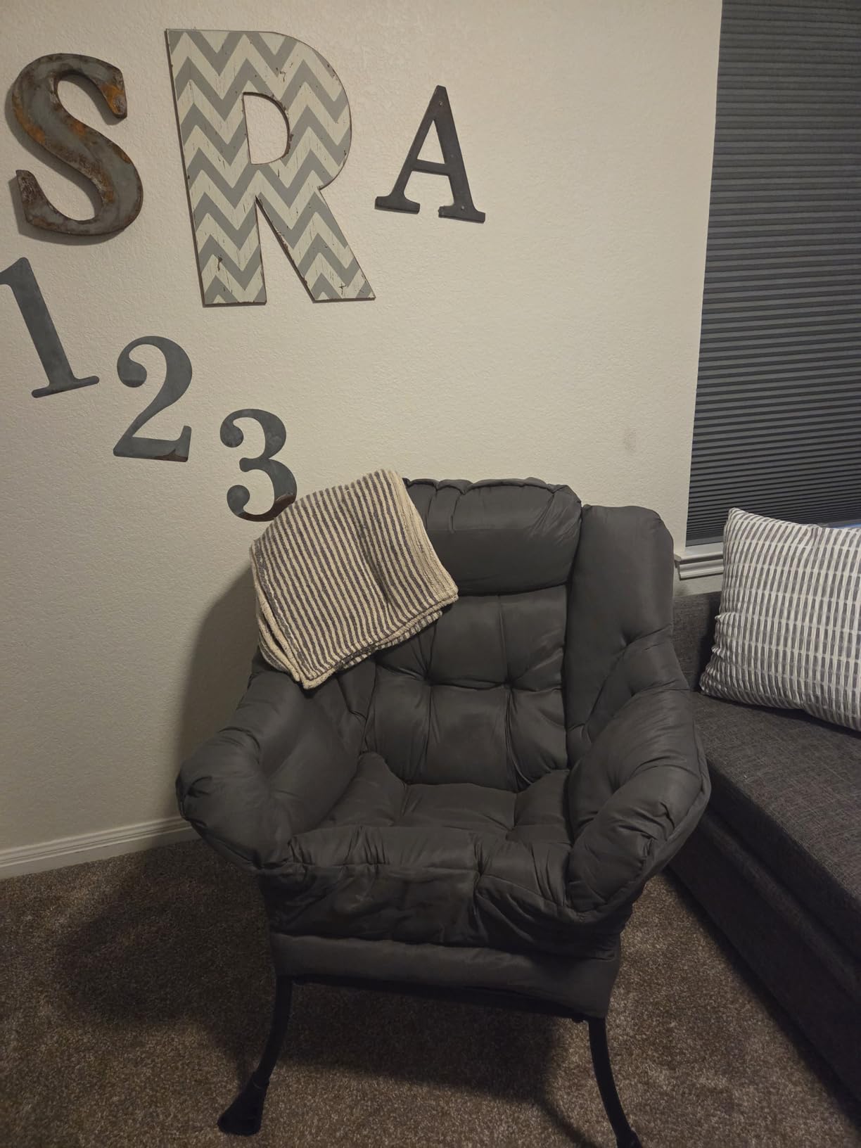 Tiita Lazy Chair with Ottoman, Modern Large Accent Lounge Chair, Leisure Sofa Armchair with Ottoman, Reading Chairs with Footrest for Bedroom, Living Room, Dorm Rooms, Garden - Customer Photo 2