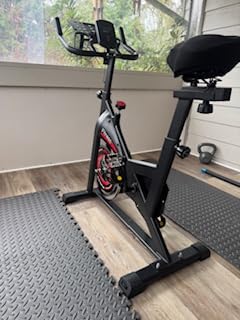 Exercise Bikes Stationary,Exercise Bike for Home Indoor Cycling Bike for Home Cardio Gym,Workout Bike with Ipad Mount & LCD Monitor,Silent Belt Drive - Customer Photo 1