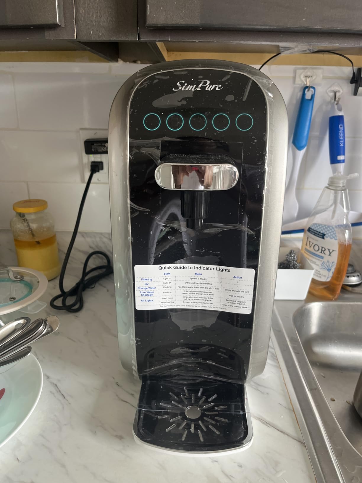 SimPure Y7P-BW UV Countertop Reverse Osmosis Water Filter, NSF/ANSI 58 Certified, 5 Stage RO Water Filtration System, Water Purifier for Home, 4: 1 Pure to Drain, BPA Free (No Installation Required) - Customer Photo 1